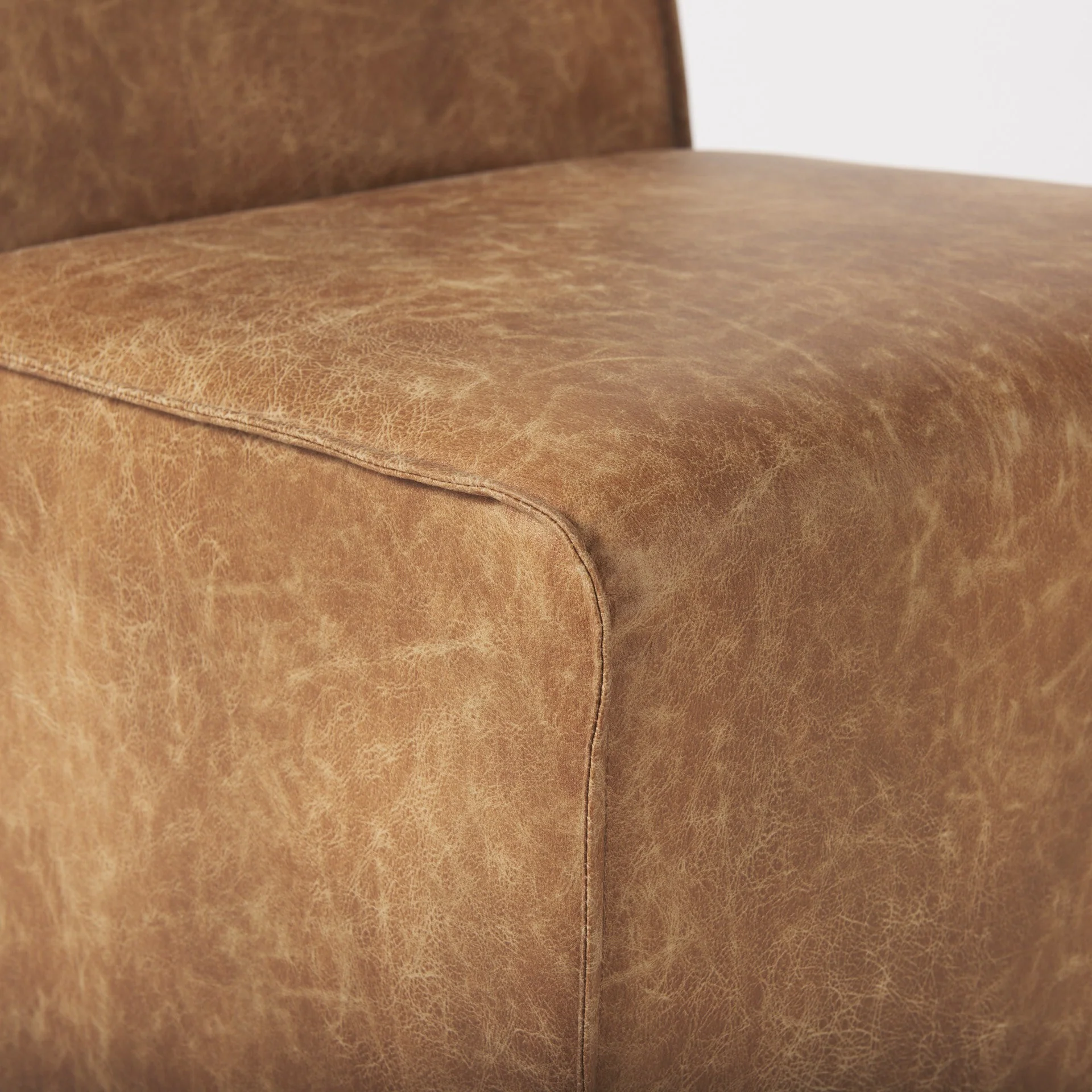 Carmel Brown Faux Leather Wedge Dining Chair By Homeroots - Image 9