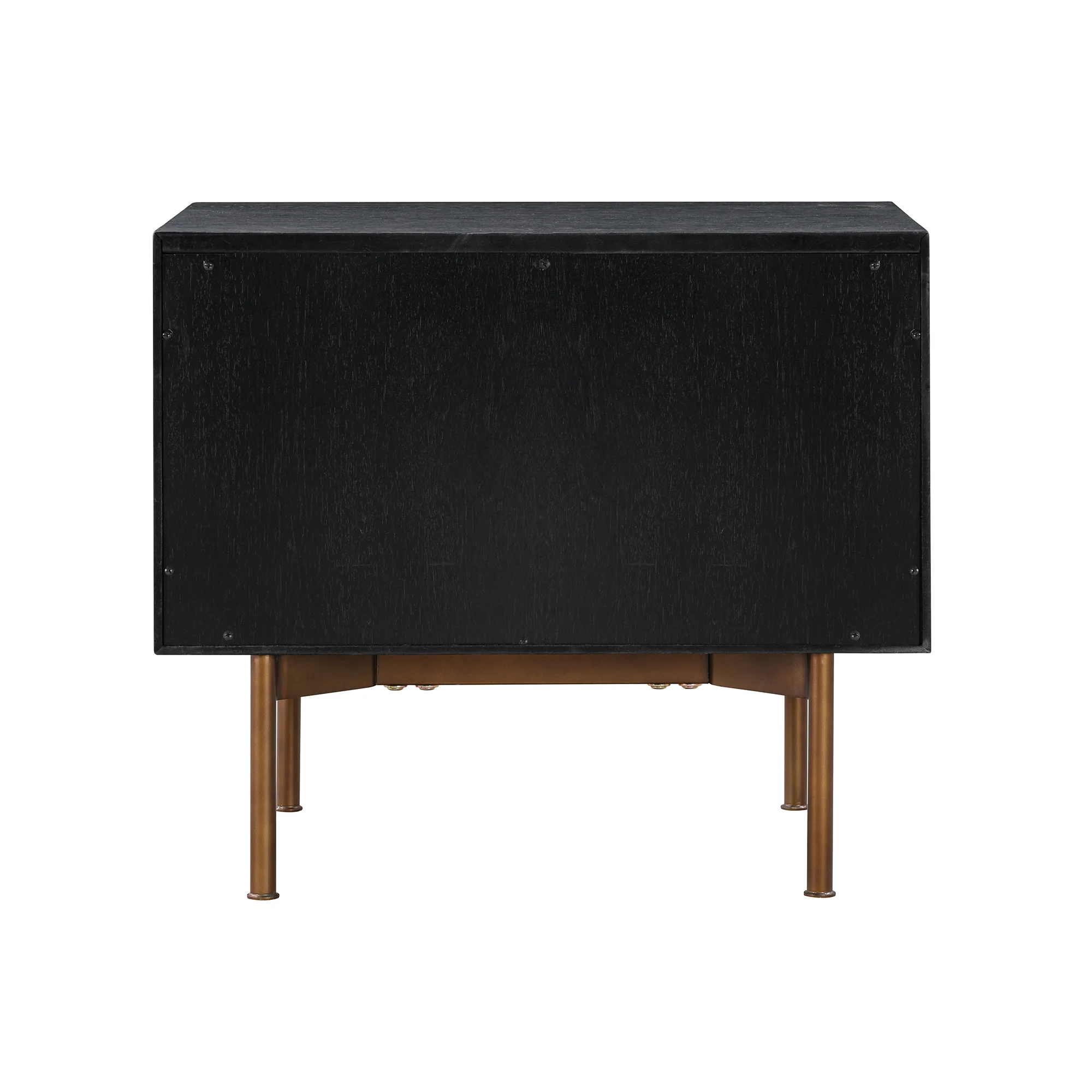 Carnaby 2 Drawer Nightstand in Black Brushed Oak and Bronze By Armen Living - Image 7