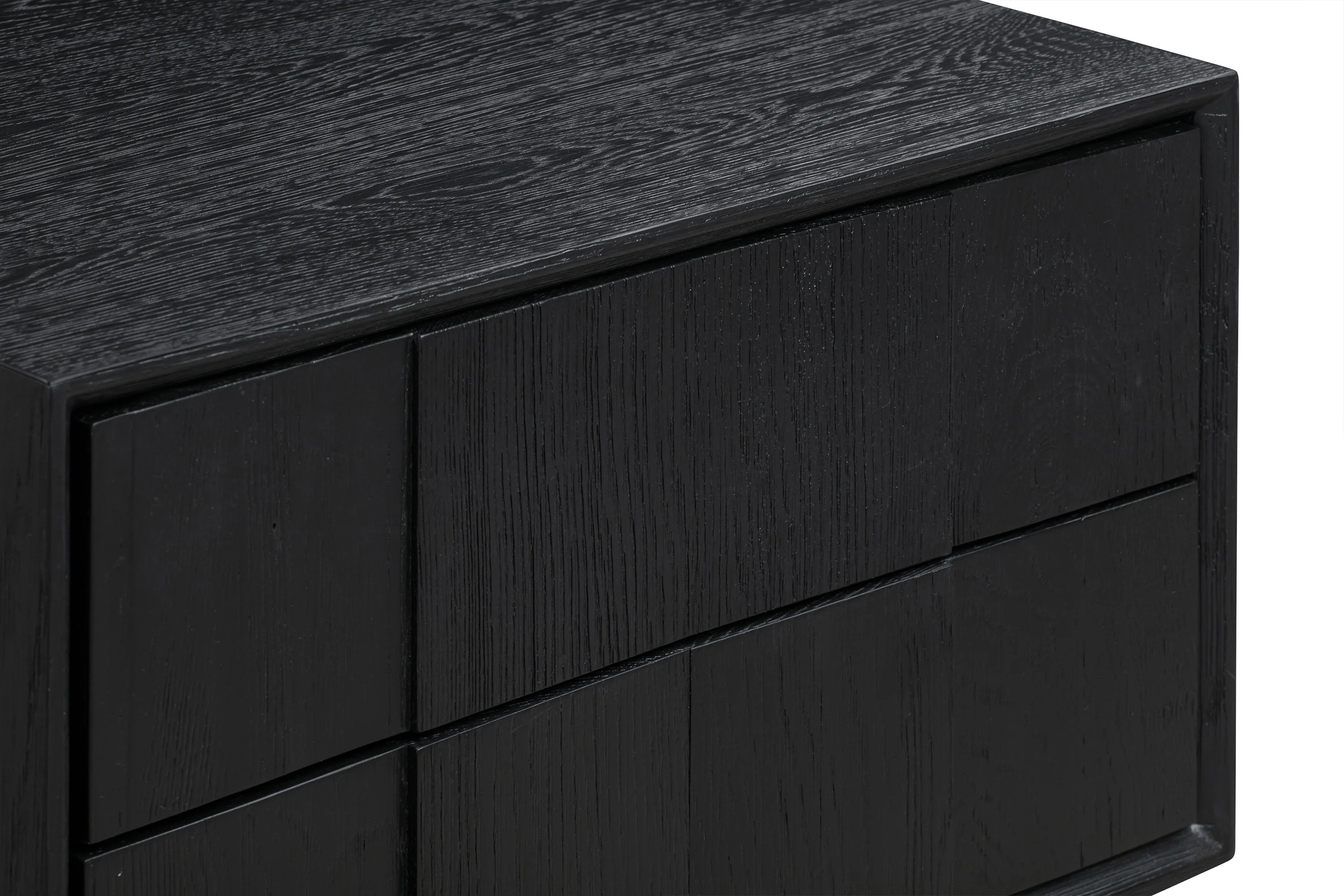 Carnaby 2 Drawer Nightstand in Black Brushed Oak and Bronze By Armen Living - Image 8