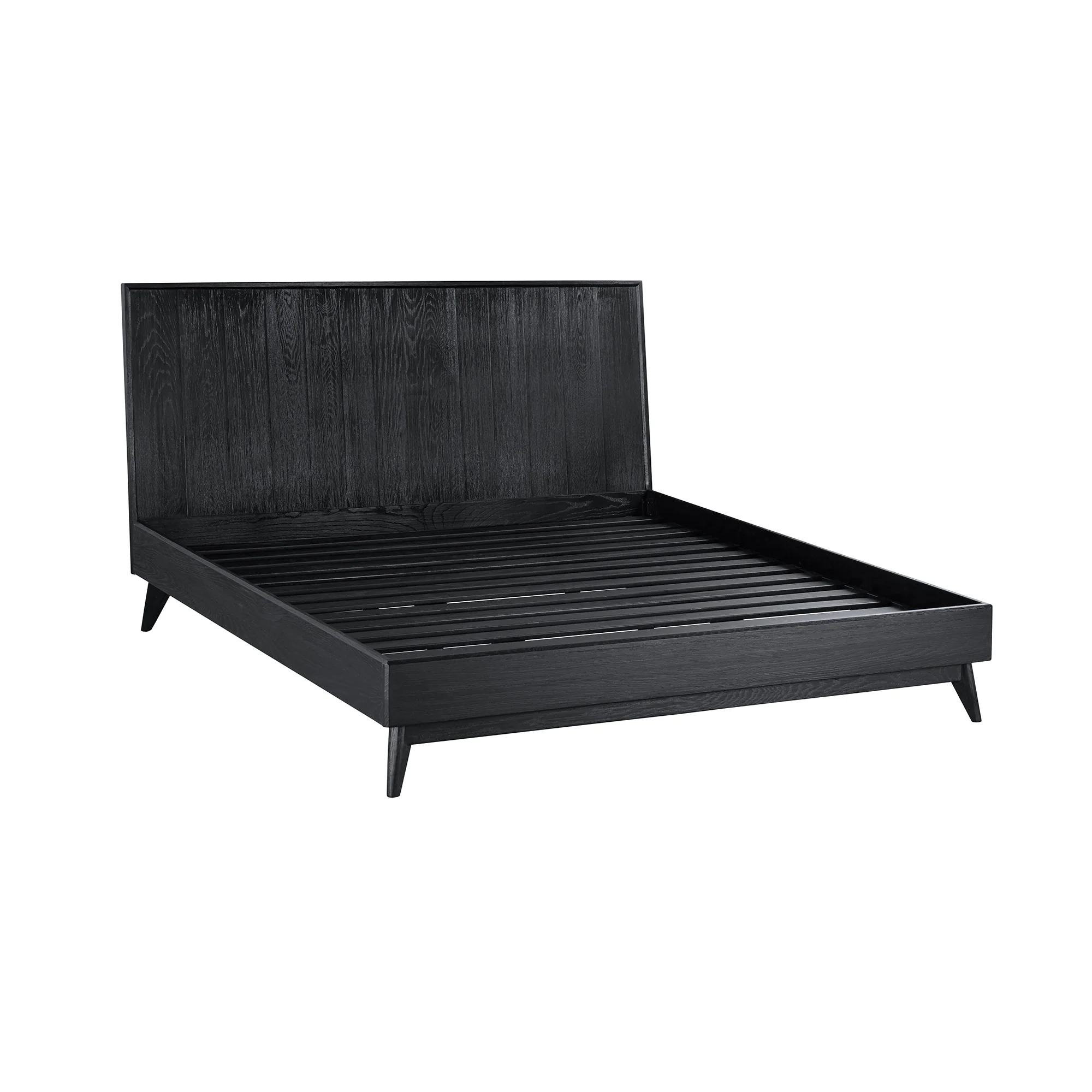 Carnaby King 3 Piece Bedroom Set in Black Brushed Oak Wood By Armen Living - Image 4