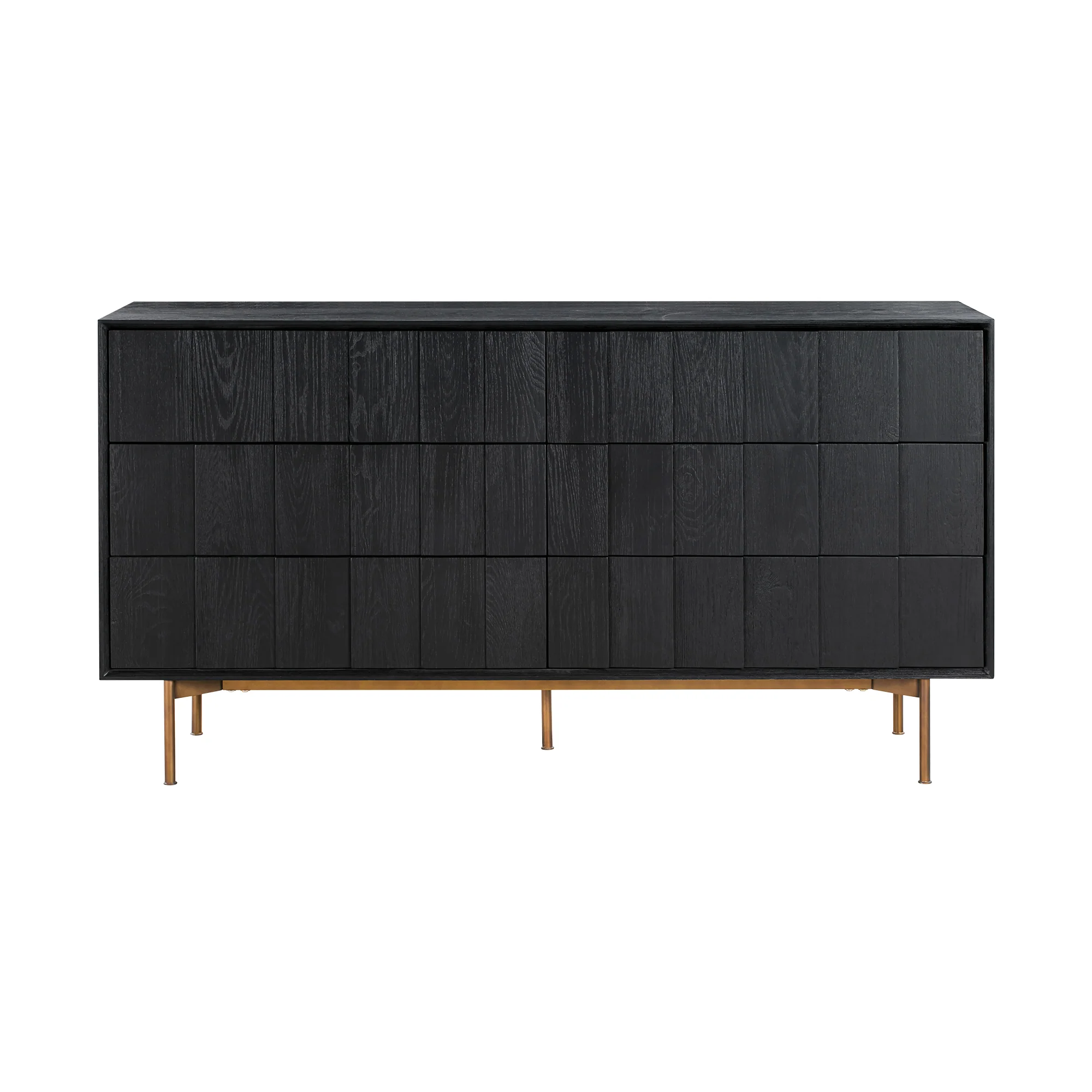 Carnaby King 4 Piece Bedroom Set in Black Brushed Oak Wood By Armen Living - Image 5