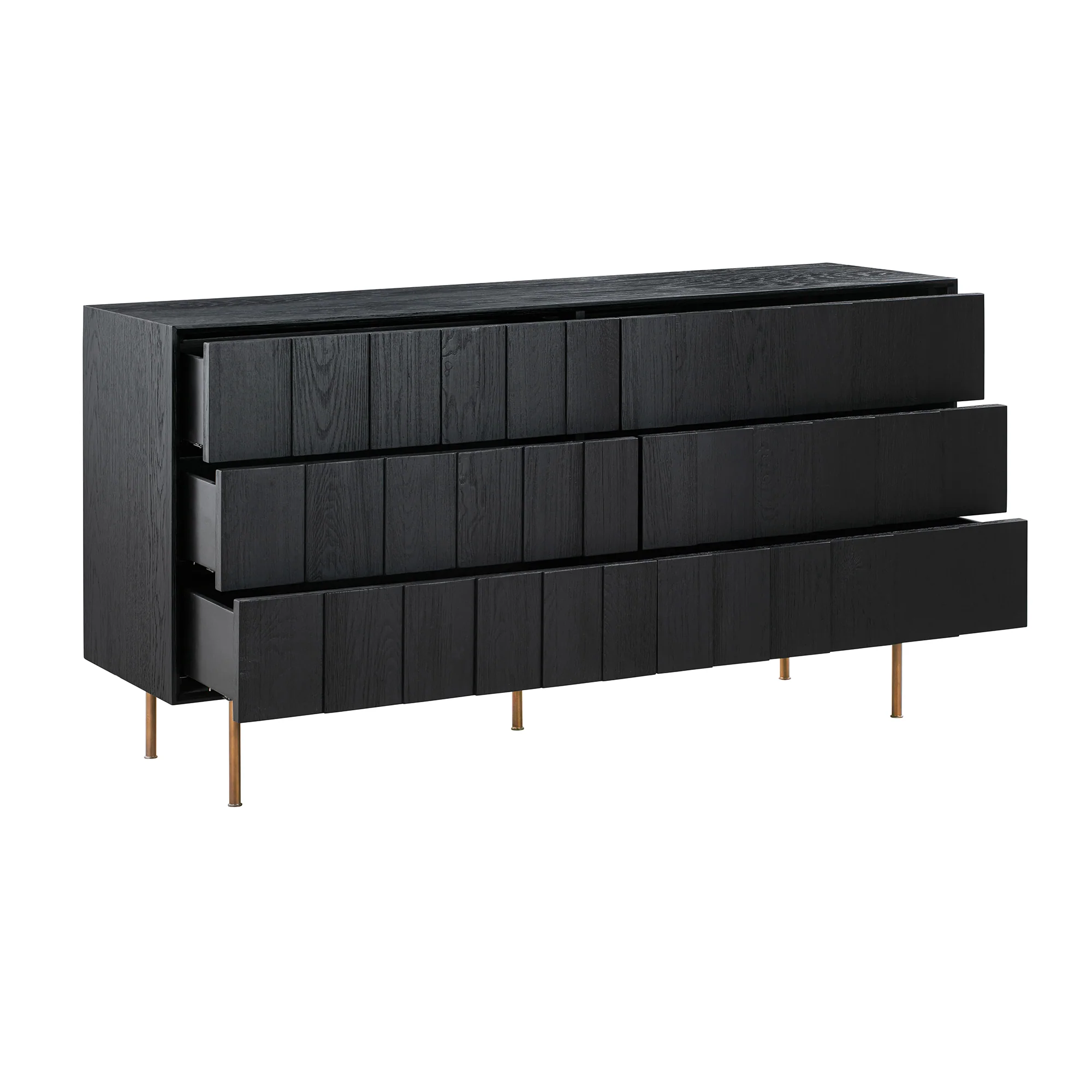Carnaby King 4 Piece Bedroom Set in Black Brushed Oak Wood By Armen Living - Image 6
