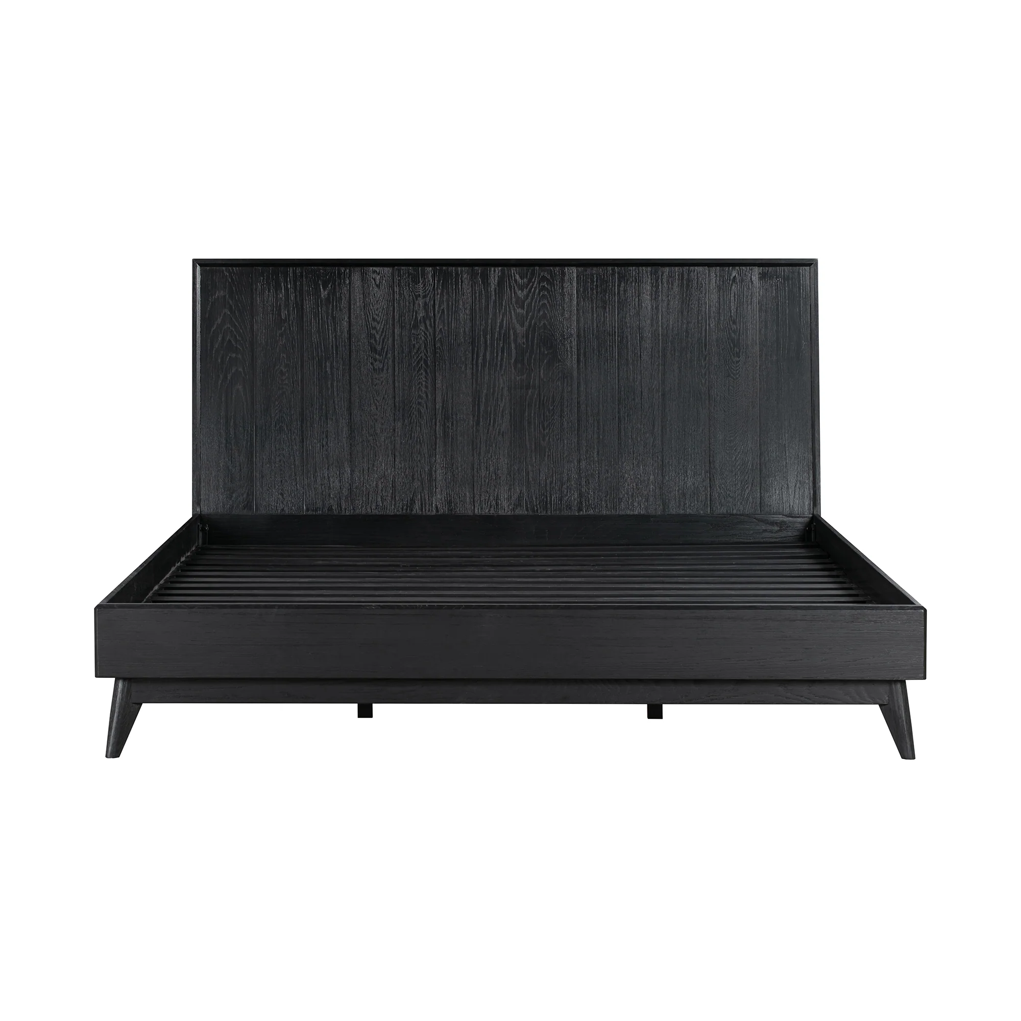 Carnaby King Platform Bed Frame in Black Brushed Oak Wood By Armen Living - Image 4
