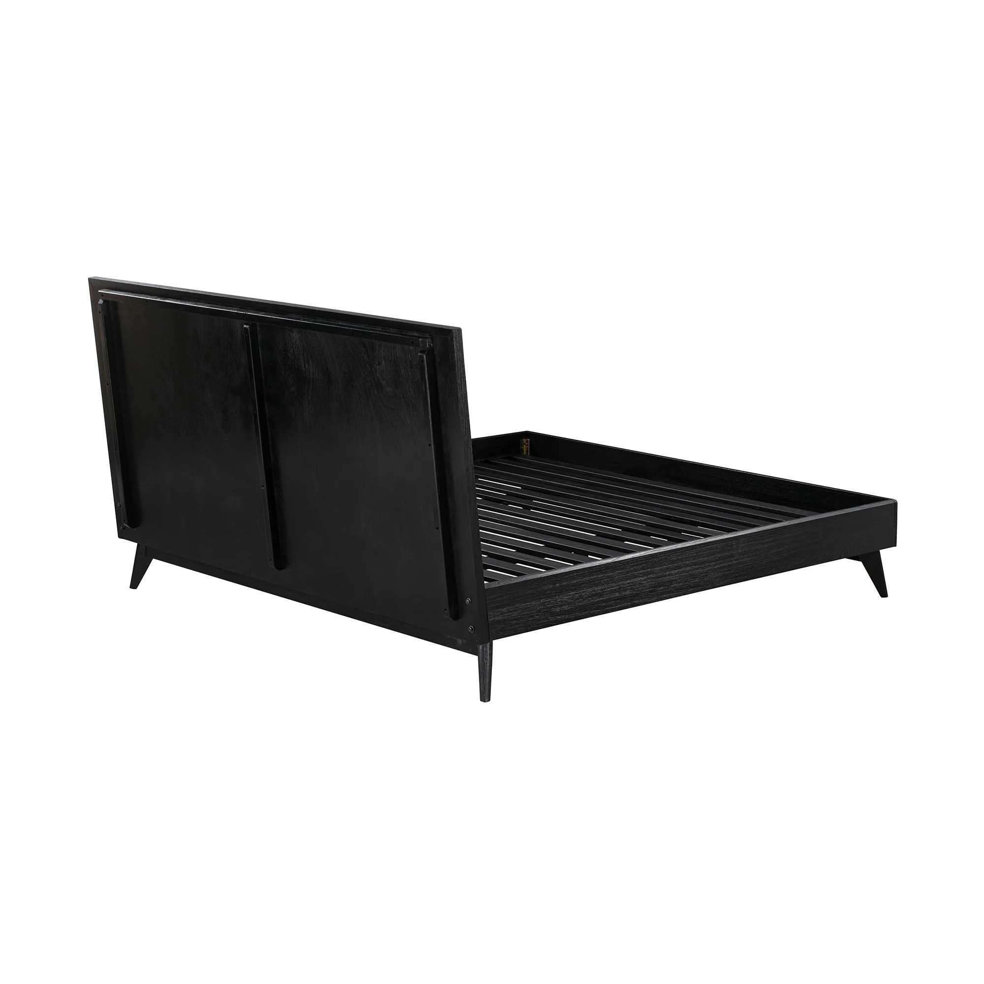 Carnaby King Platform Bed Frame in Black Brushed Oak Wood By Armen Living - Image 6