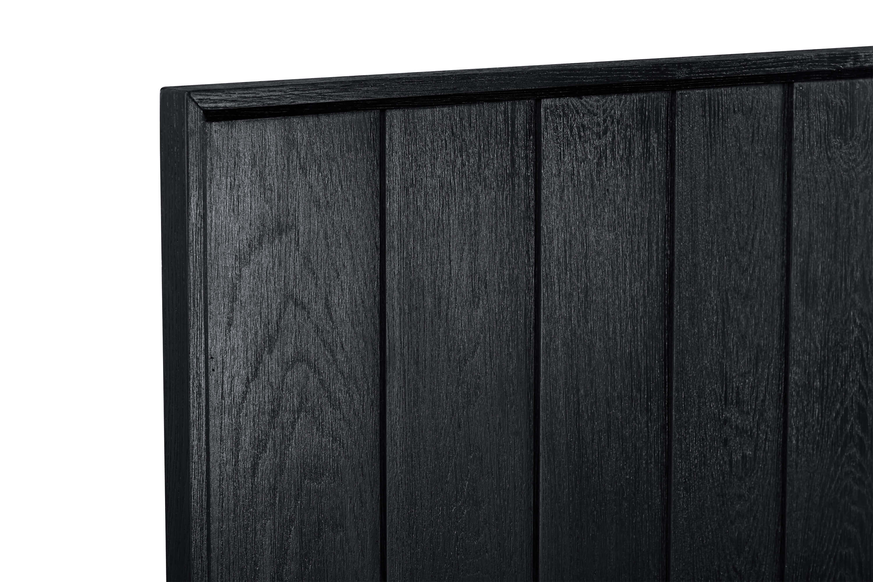 Carnaby King Platform Bed Frame in Black Brushed Oak Wood By Armen Living - Image 8