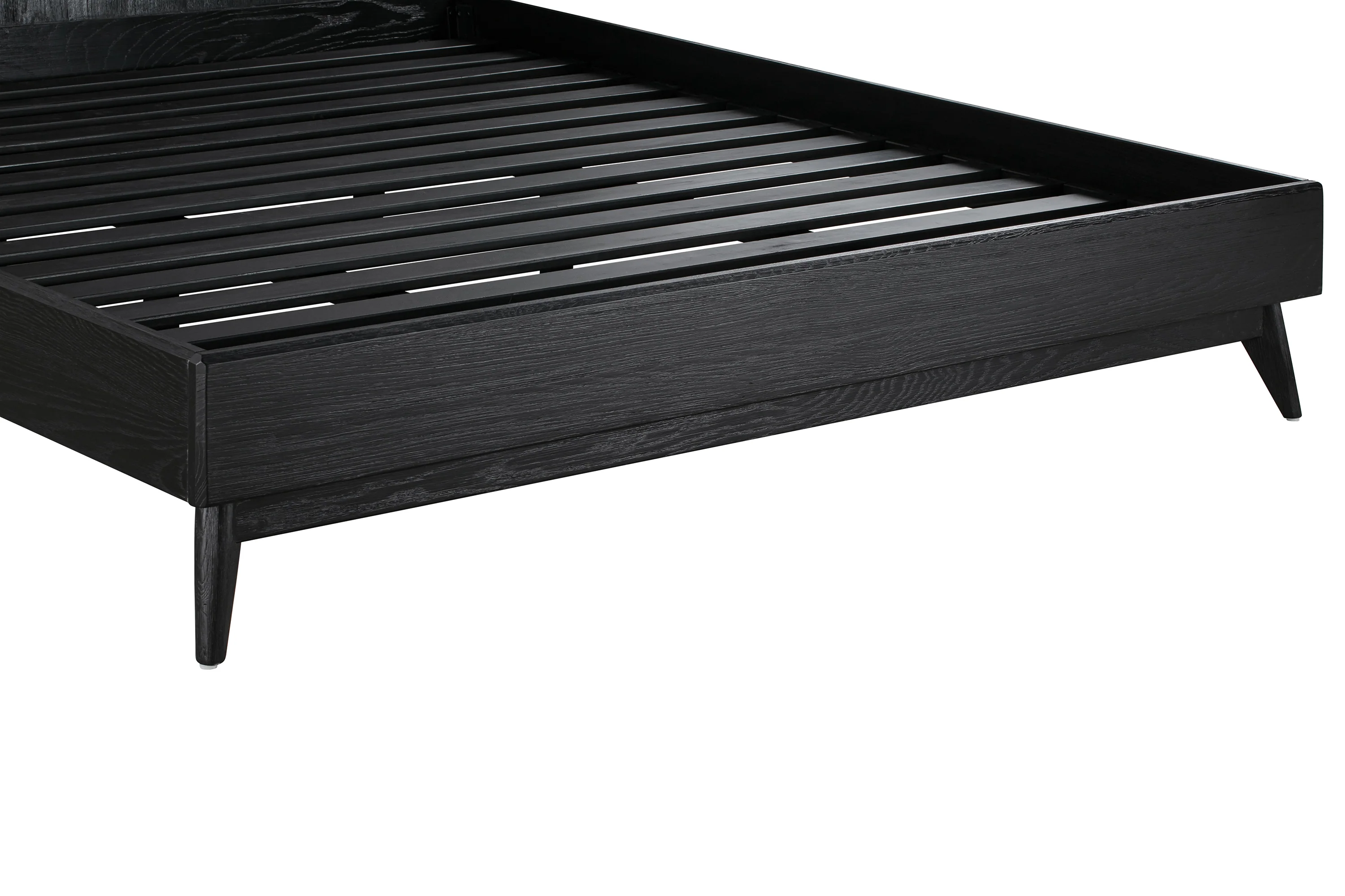 Carnaby King Platform Bed Frame in Black Brushed Oak Wood By Armen Living - Image 9