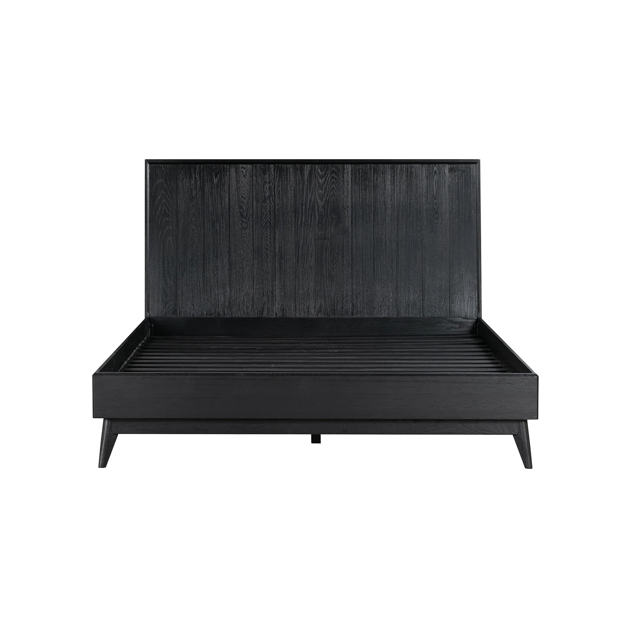 Carnaby Queen 3 Piece Bedroom Set in Black Brushed Oak Wood By Armen Living - Image 3