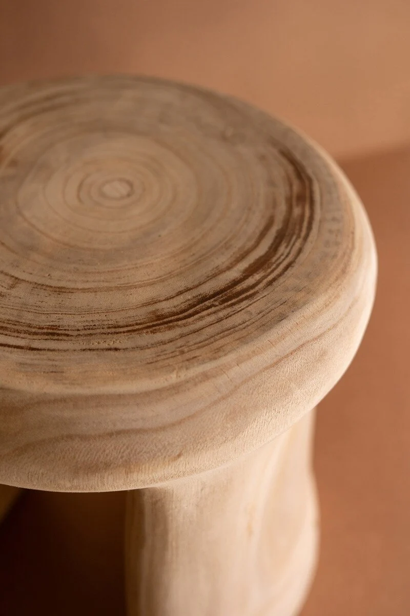 Carved Wooden Stool By Kalalou - Image 2