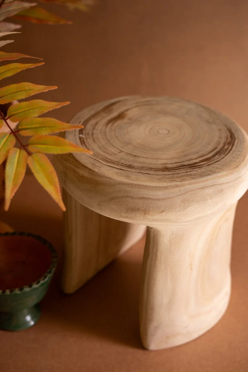 Carved Wooden Stool By Kalalou - Image 3