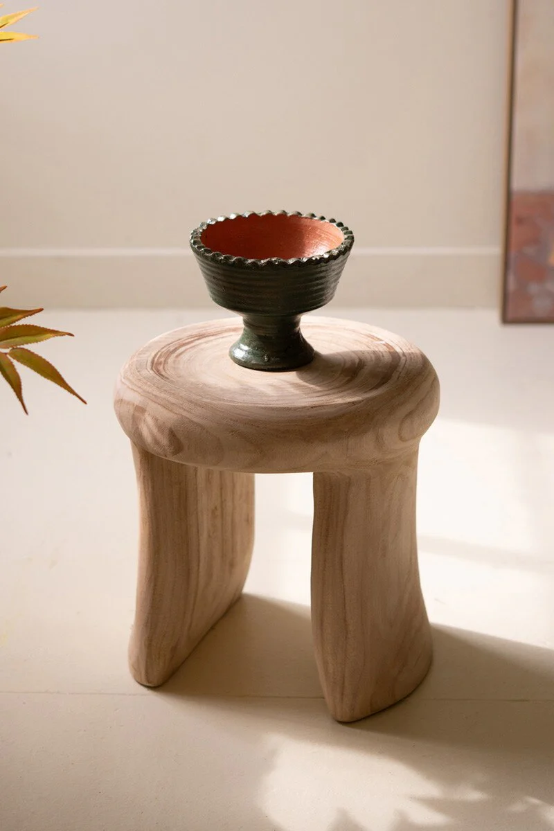 Carved Wooden Stool By Kalalou - Image 4