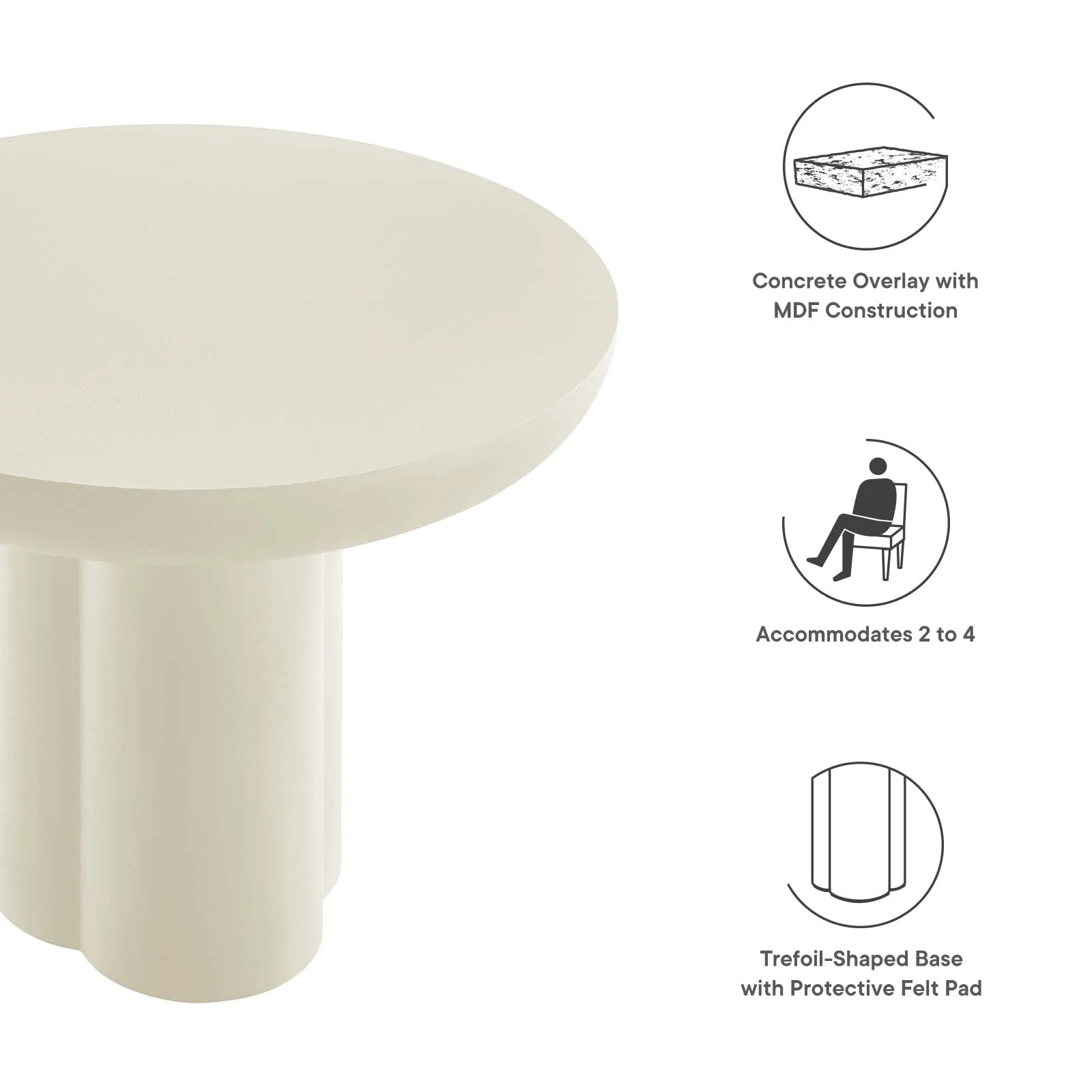 Caspian 40" Round Concrete Dining Table By Modway - EEI-6762 - Image 16