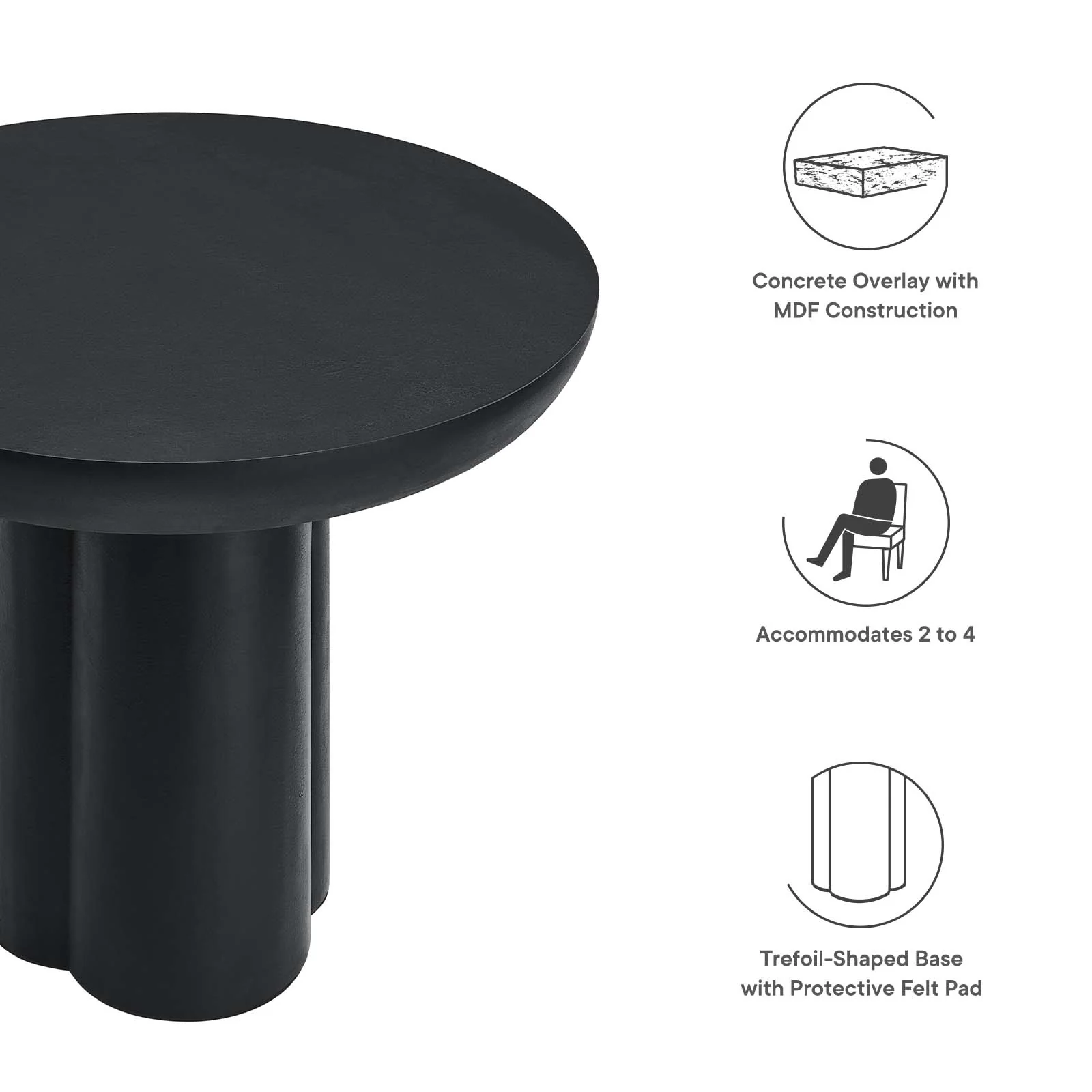 Caspian 40" Round Concrete Dining Table By Modway - EEI-6762 - Image 7