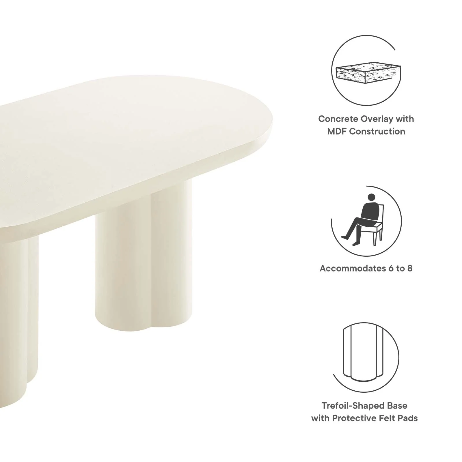 Caspian 72" Oval Concrete Dining Table By Modway - EEI-6764 - Image 16