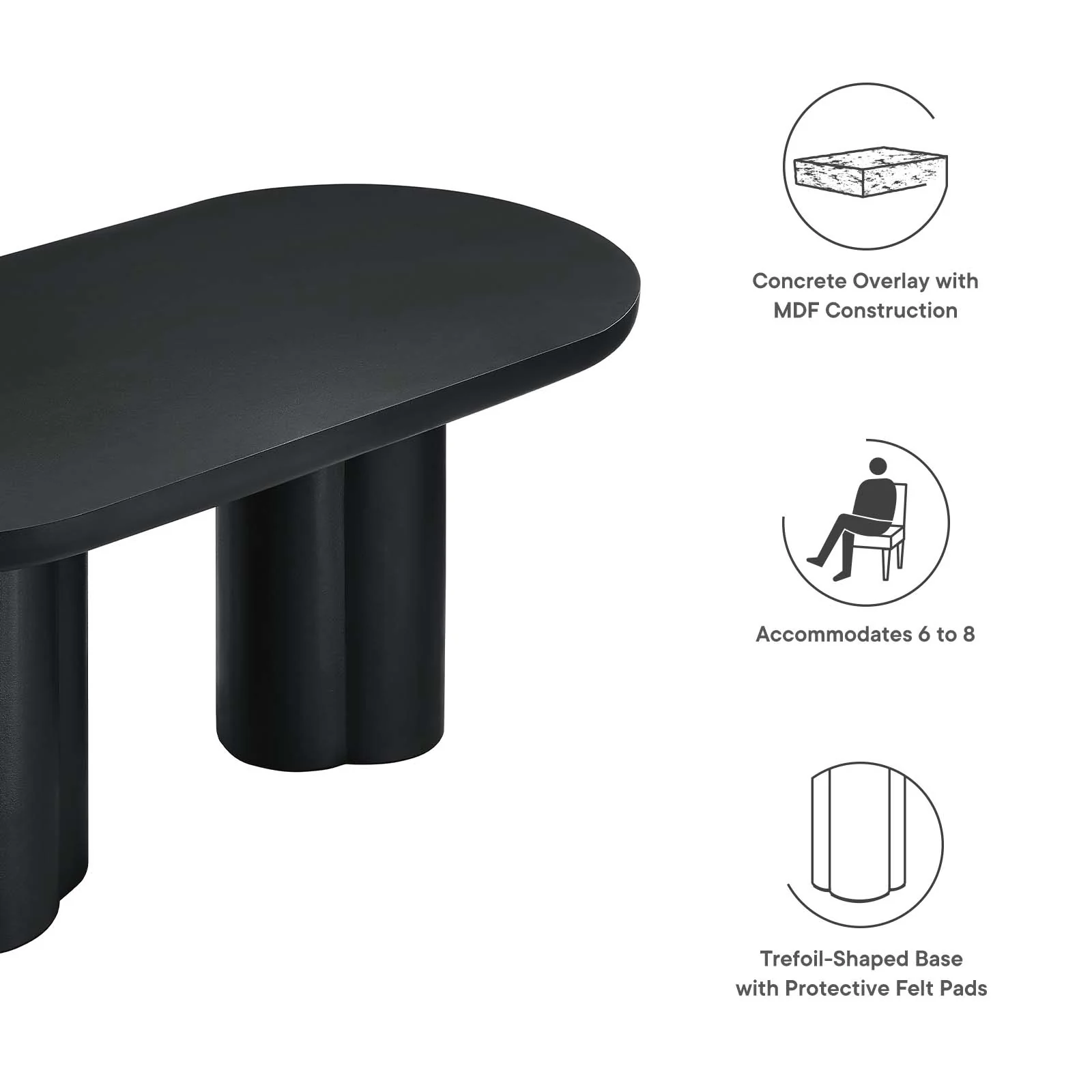 Caspian 72" Oval Concrete Dining Table By Modway - EEI-6764 - Image 7