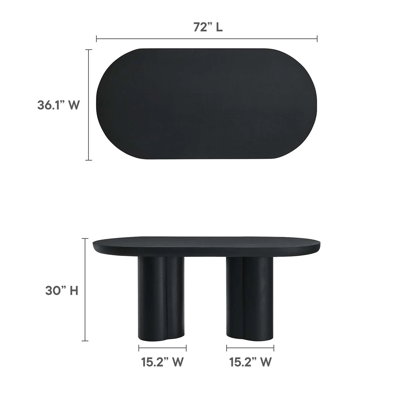 Caspian 72" Oval Concrete Dining Table By Modway - EEI-6764 - Image 8