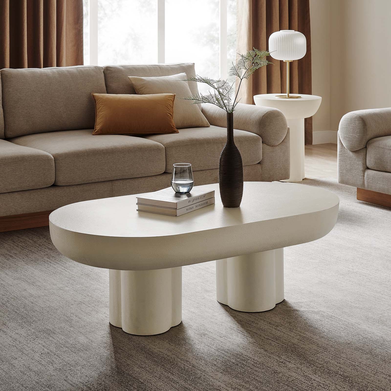 Caspian Oval Concrete Coffee Table By Modway - EEI-6763 - Image 11