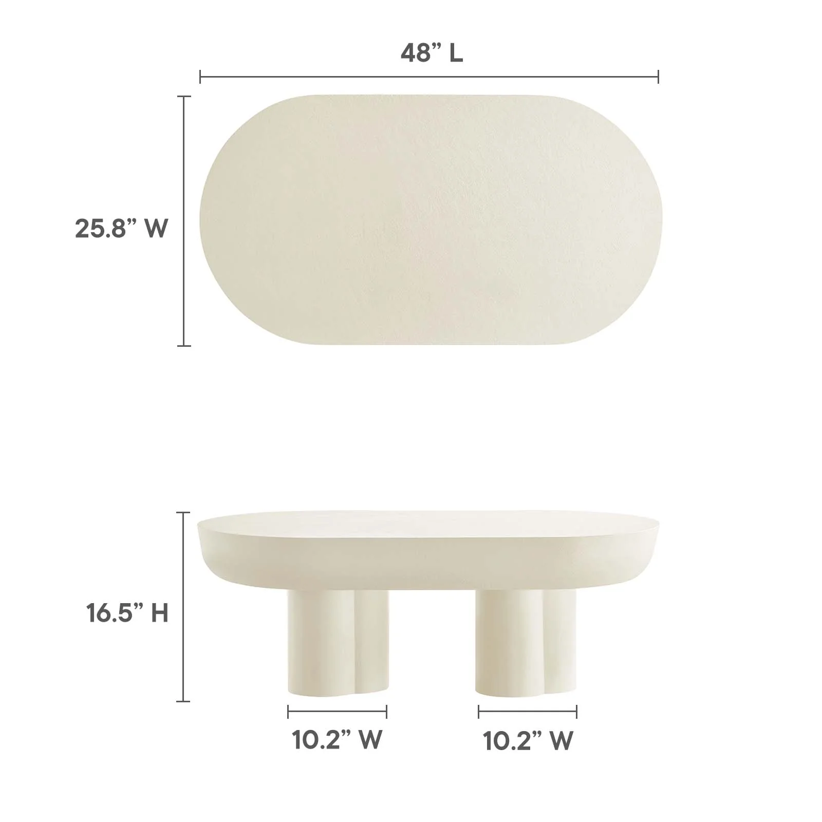 Caspian Oval Concrete Coffee Table By Modway - EEI-6763 - Image 17