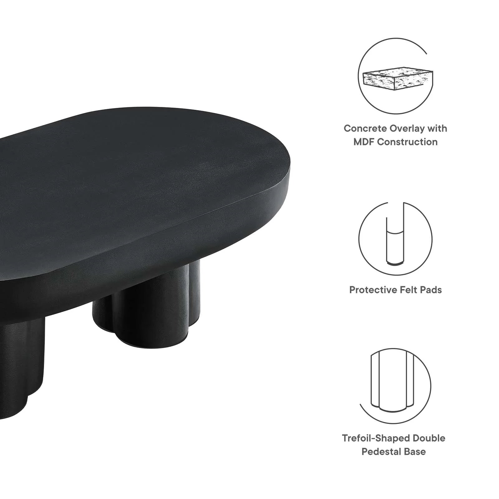Caspian Oval Concrete Coffee Table By Modway - EEI-6763 - Image 7