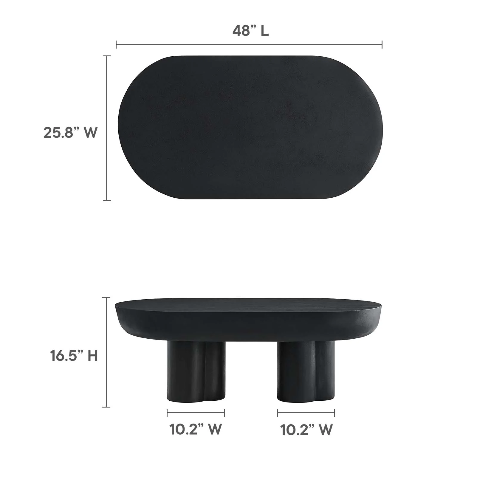Caspian Oval Concrete Coffee Table By Modway - EEI-6763 - Image 8