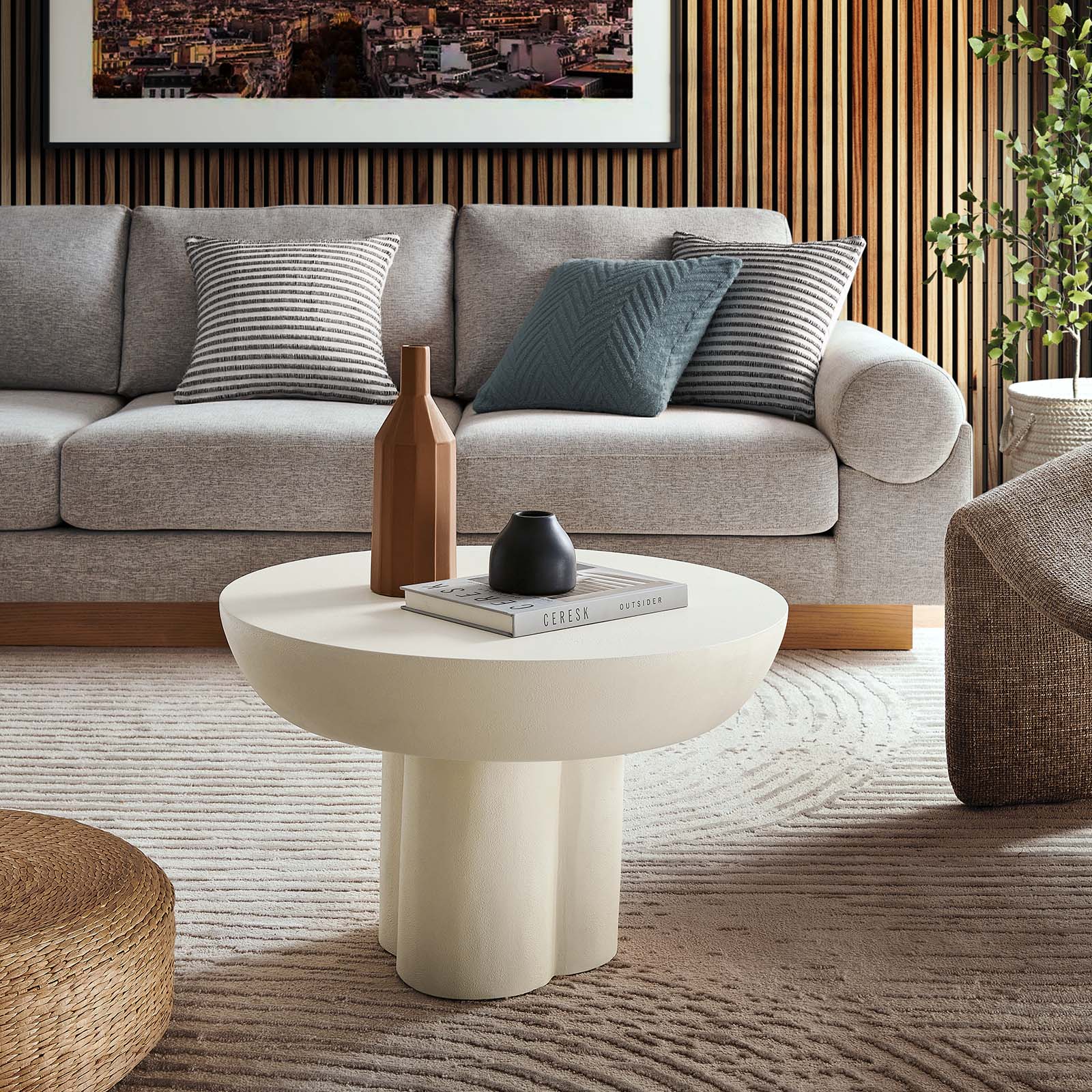 Caspian Round Concrete Coffee Table By Modway - EEI-6760 - Image 11