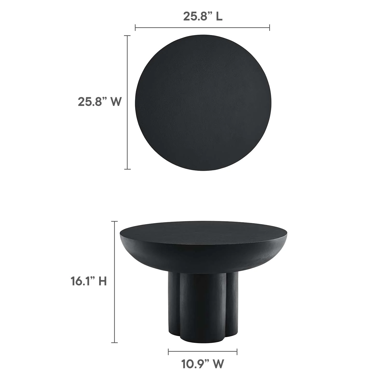 Caspian Round Concrete Coffee Table By Modway - EEI-6760 - Image 8