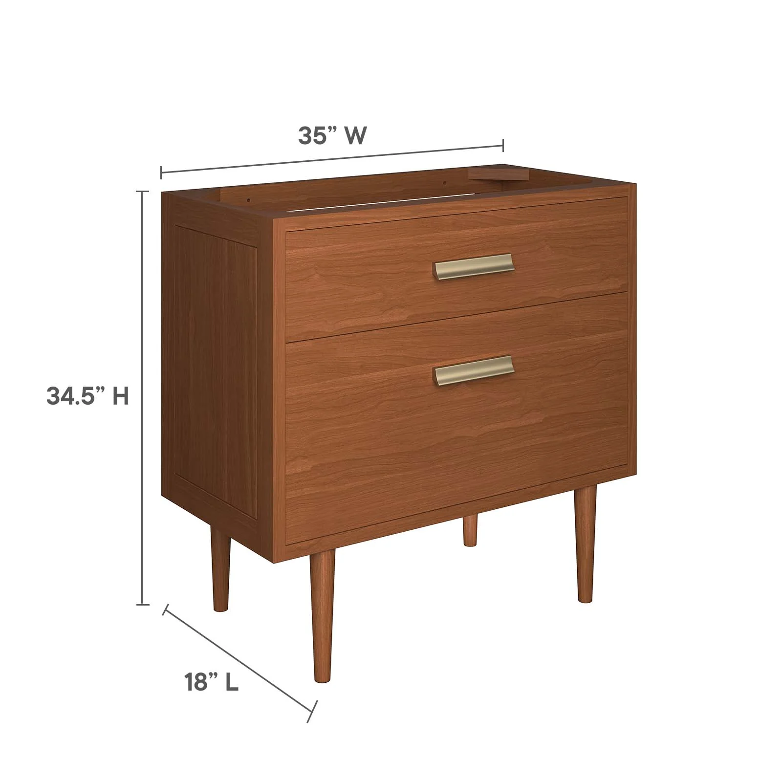Cassia 36" Teak Wood Bathroom Vanity Cabinet (Sink Basin Not Included) By Modway - EEI-5083 - Image 9