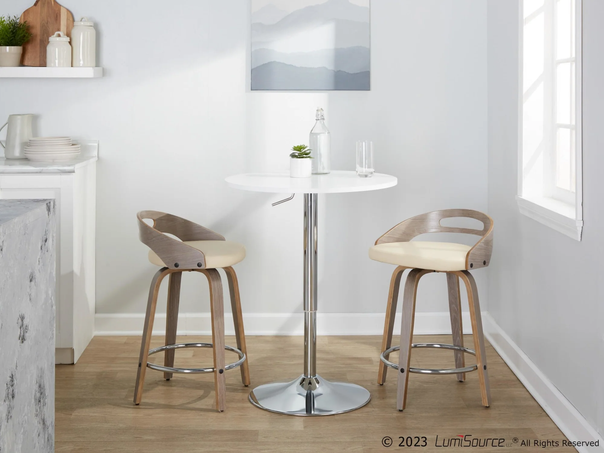 Cassis 24" Fixed-Height Counter Stool - Set of 2 By LumiSource - B24-CASSISPU-GRTZQ2 LGYLGYBK2 - Image 11