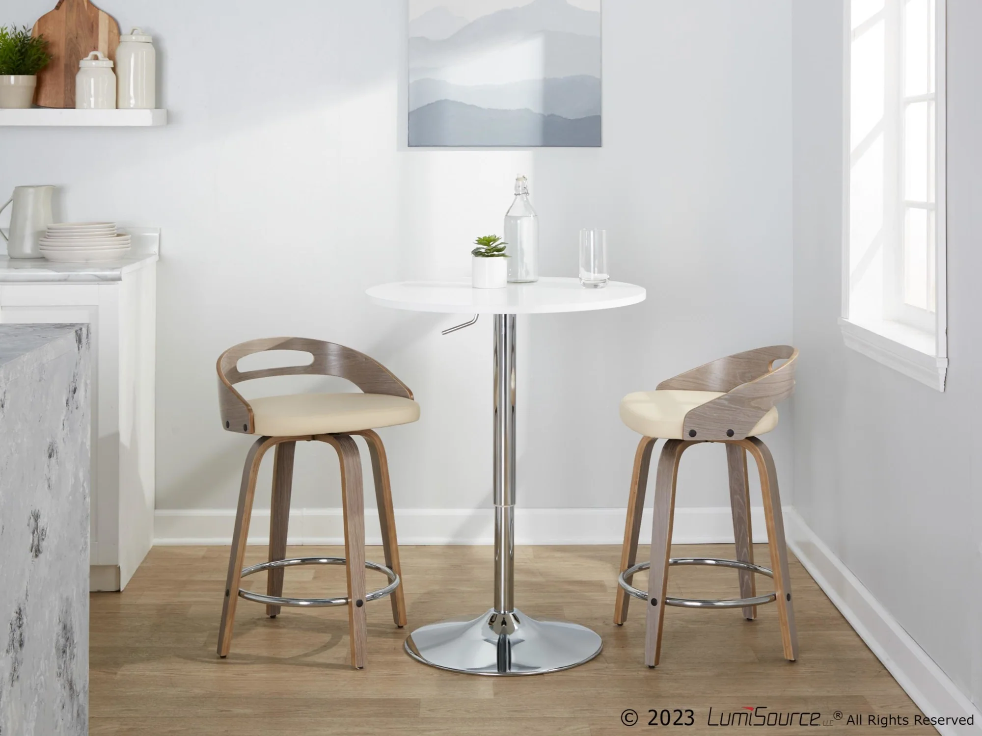 Cassis 24" Fixed-Height Counter Stool - Set of 2 By LumiSource - B24-CASSISPU-GRTZQ2 LGYLGYBK2 - Image 12