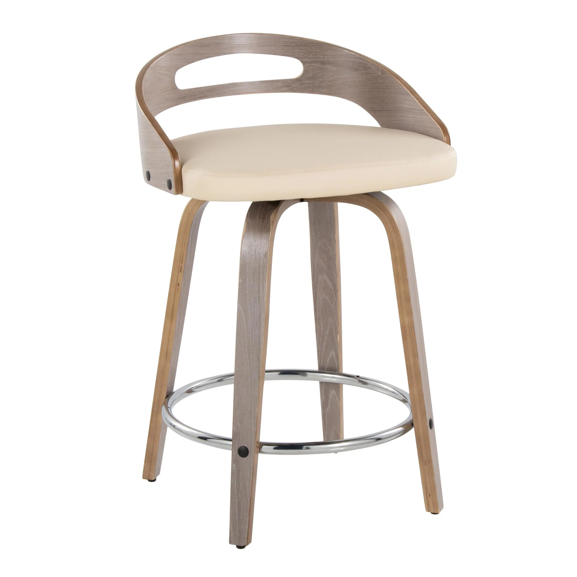 Cassis 24" Fixed-Height Counter Stool - Set of 2 By LumiSource - B24-CASSISPU-GRTZQ2 LGYLGYBK2 - Image 16