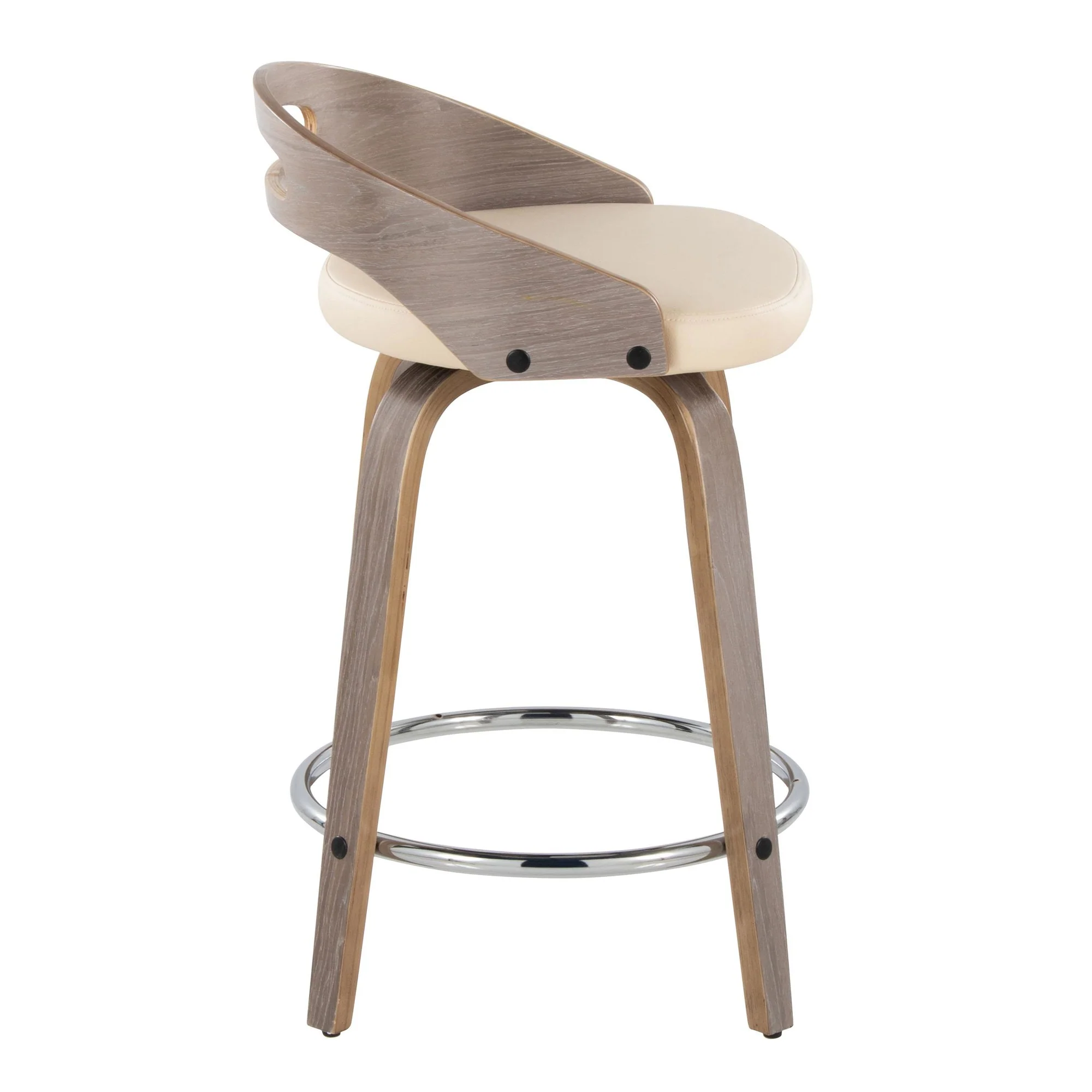 Cassis 24" Fixed-Height Counter Stool - Set of 2 By LumiSource - B24-CASSISPU-GRTZQ2 LGYLGYBK2 - Image 17