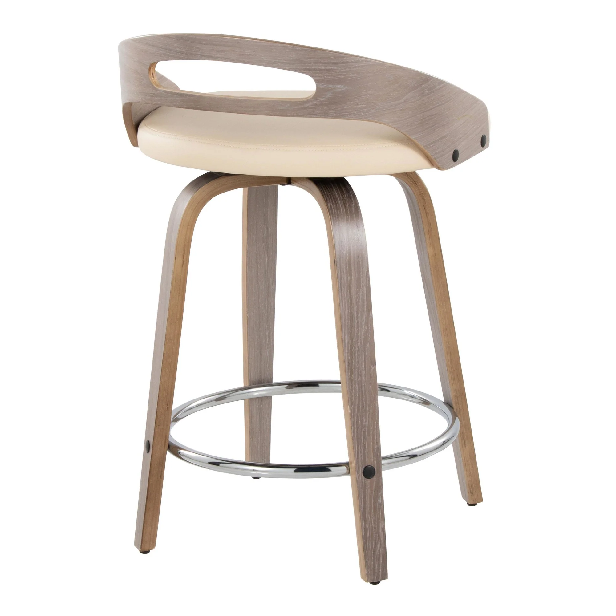 Cassis 24" Fixed-Height Counter Stool - Set of 2 By LumiSource - B24-CASSISPU-GRTZQ2 LGYLGYBK2 - Image 18