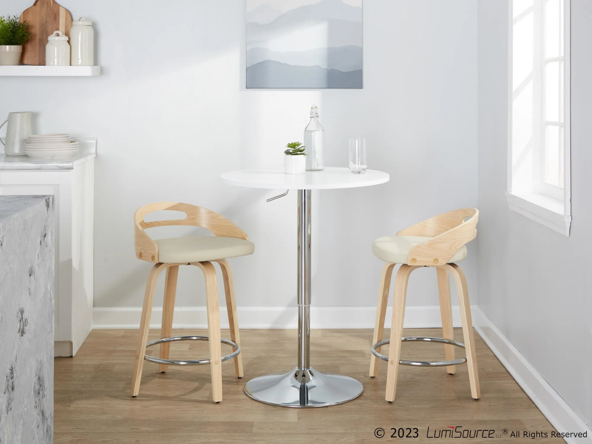 Cassis 24" Fixed-Height Counter Stool - Set of 2 By LumiSource - B24-CASSISPU-GRTZQ2 LGYLGYBK2 - Image 22