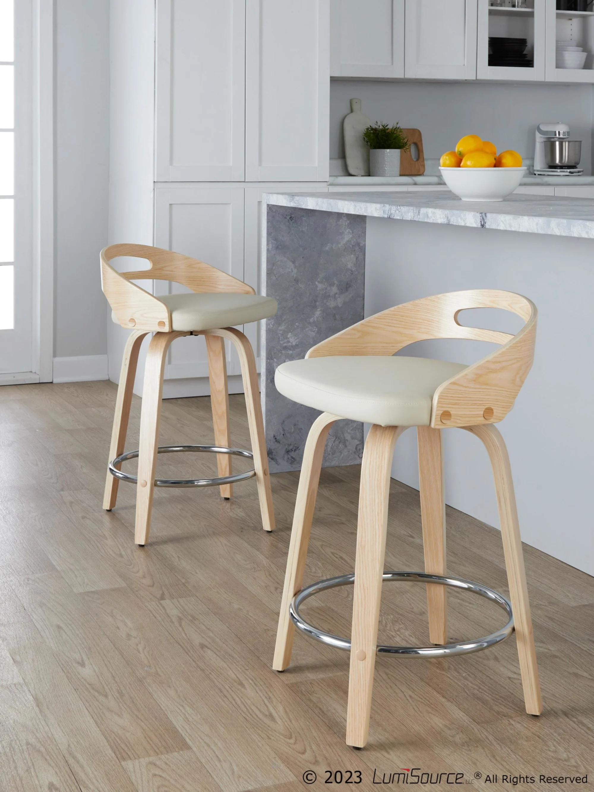 Cassis 24" Fixed-Height Counter Stool - Set of 2 By LumiSource - B24-CASSISPU-GRTZQ2 LGYLGYBK2 - Image 23