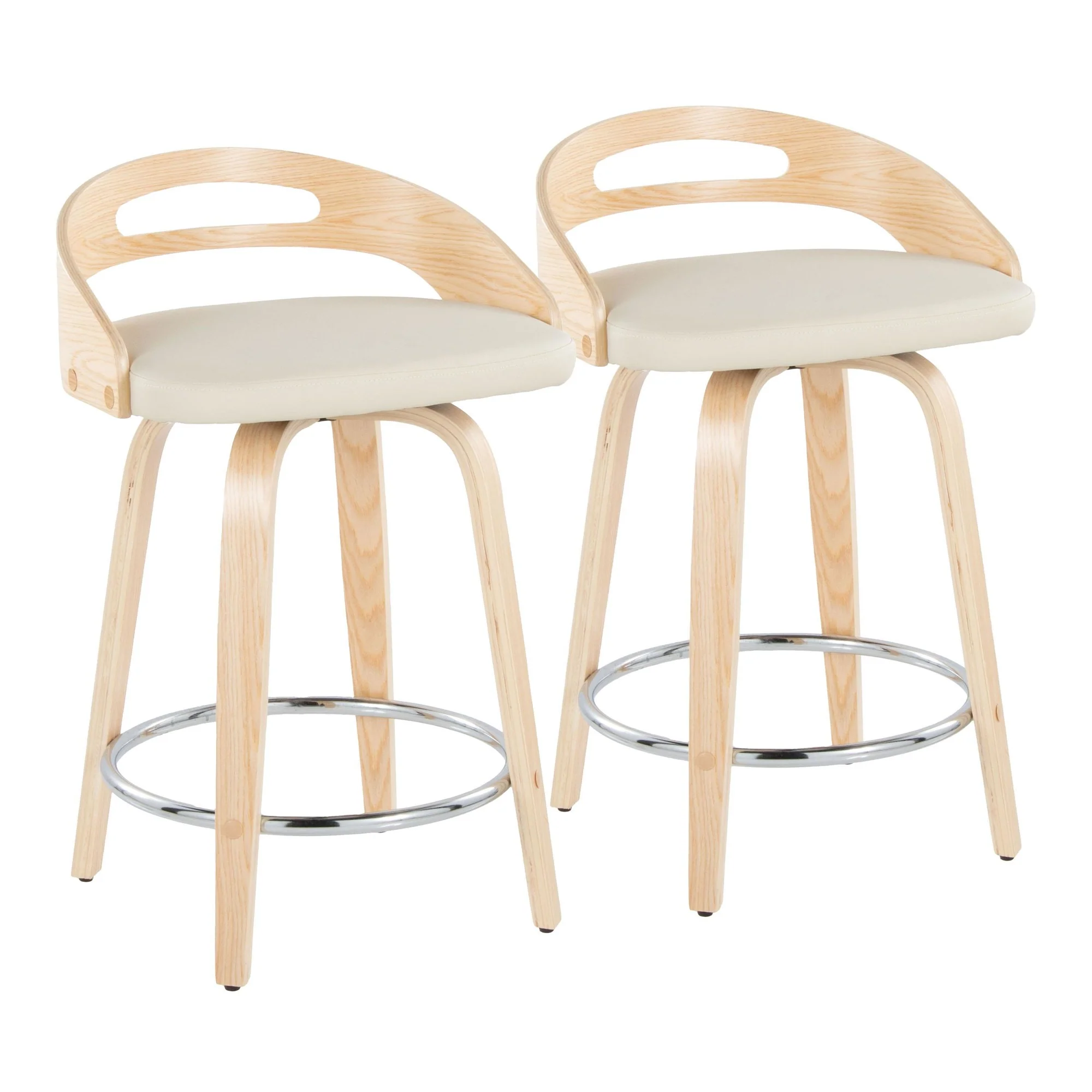 Cassis 24" Fixed-Height Counter Stool - Set of 2 By LumiSource - B24-CASSISPU-GRTZQ2 LGYLGYBK2 - Image 25