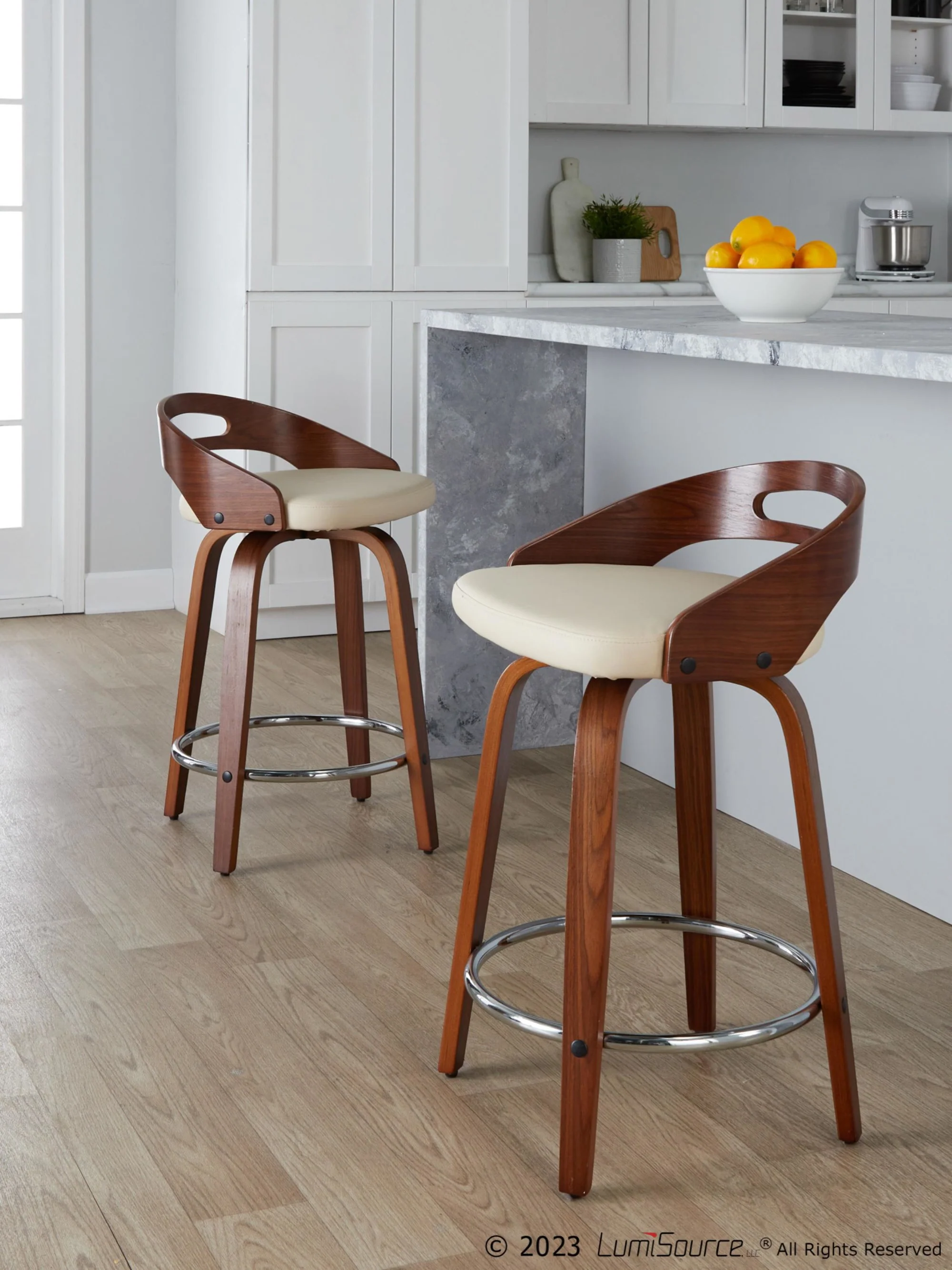 Cassis 24" Fixed-Height Counter Stool - Set of 2 By LumiSource - B24-CASSISPU-GRTZQ2 LGYLGYBK2 - Image 33
