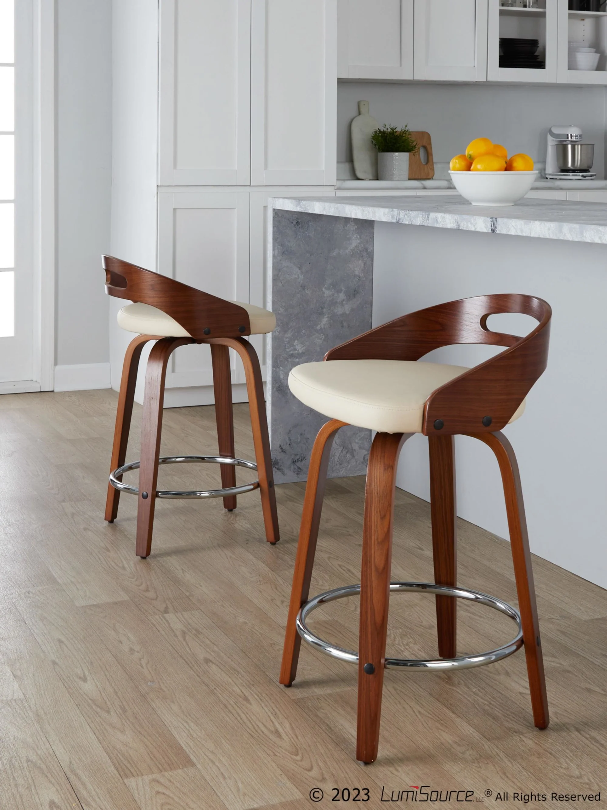 Cassis 24" Fixed-Height Counter Stool - Set of 2 By LumiSource - B24-CASSISPU-GRTZQ2 LGYLGYBK2 - Image 34