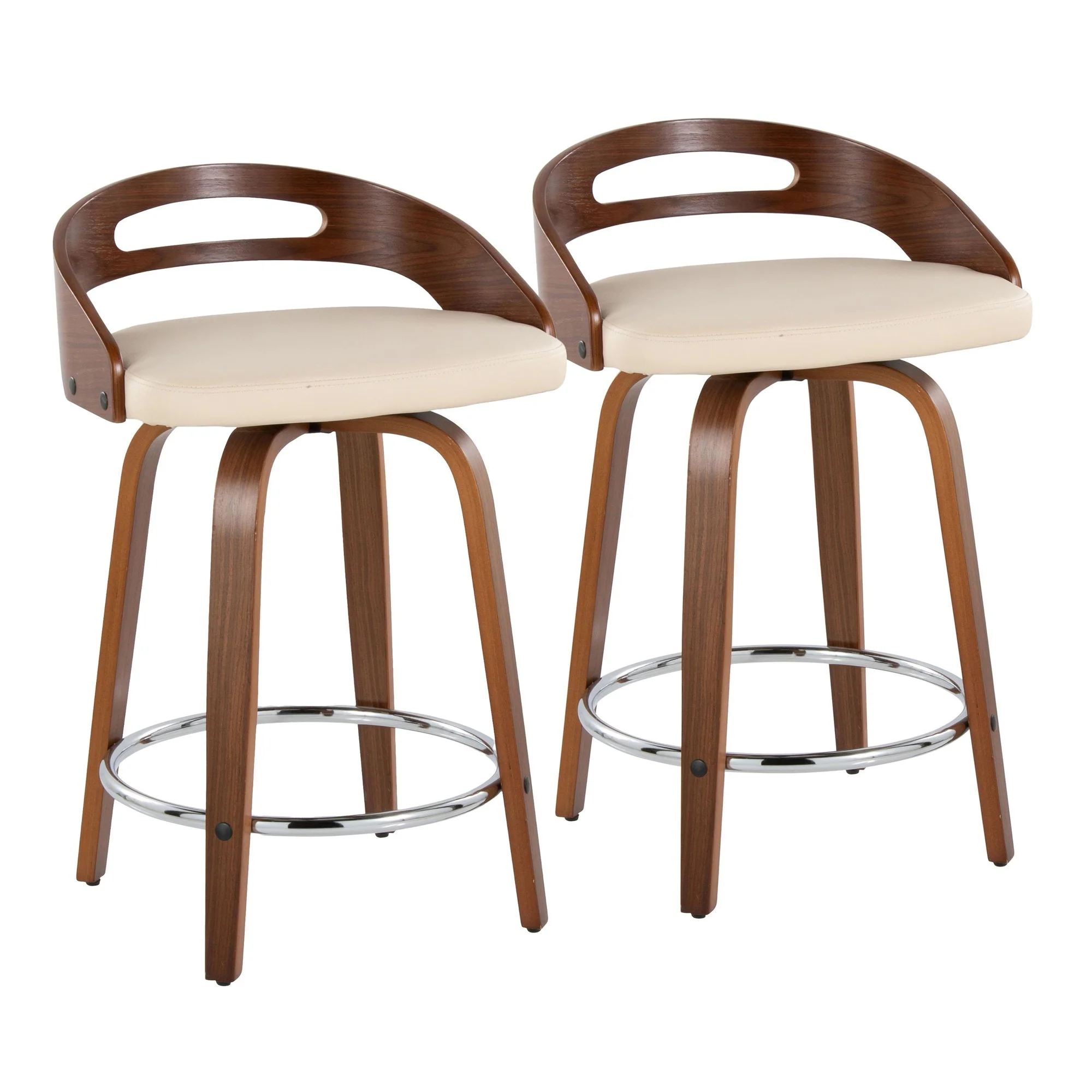 Cassis 24" Fixed-Height Counter Stool - Set of 2 By LumiSource - B24-CASSISPU-GRTZQ2 LGYLGYBK2 - Image 35