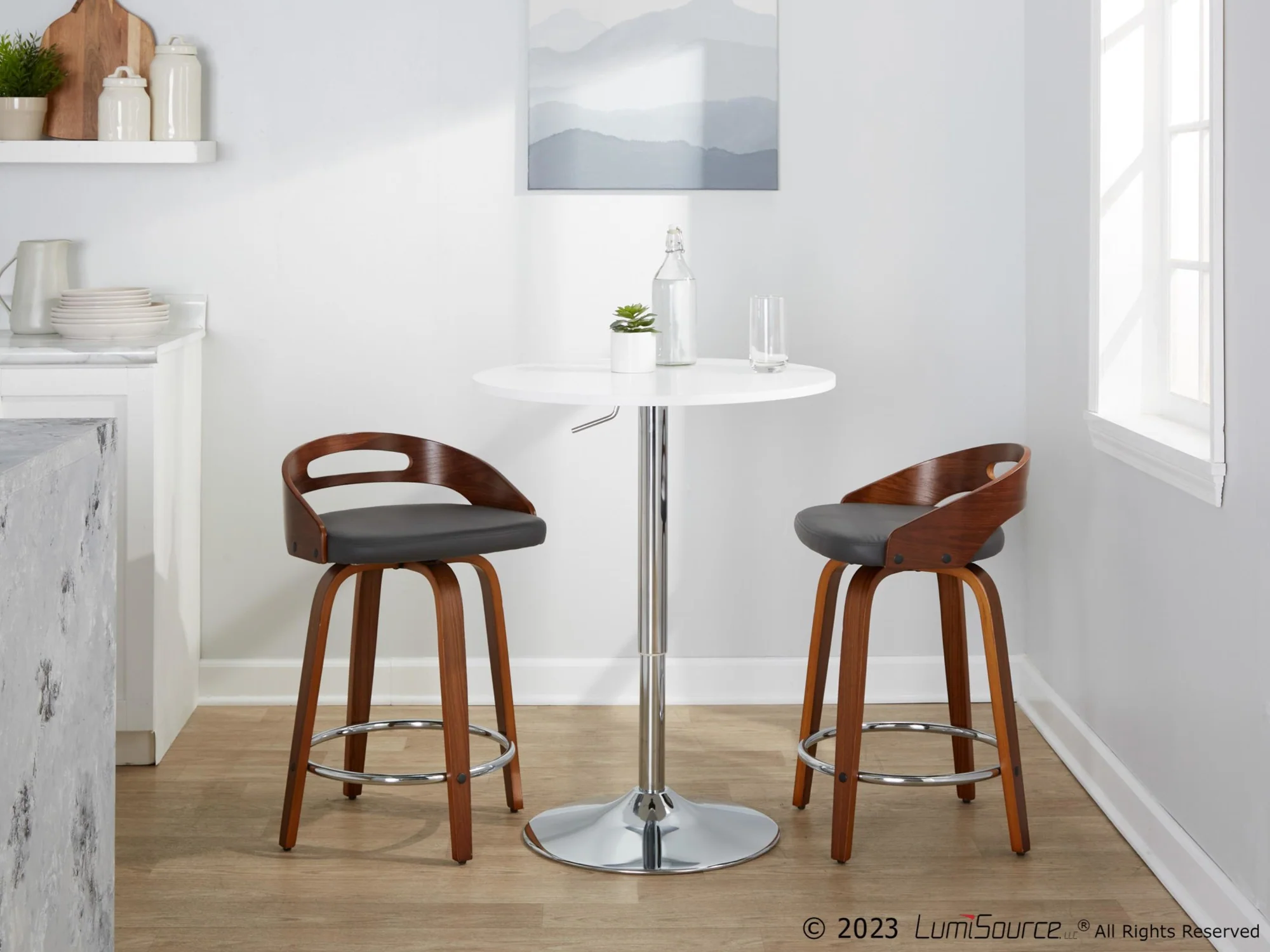Cassis 24" Fixed-Height Counter Stool - Set of 2 By LumiSource - B24-CASSISPU-GRTZQ2 LGYLGYBK2 - Image 41