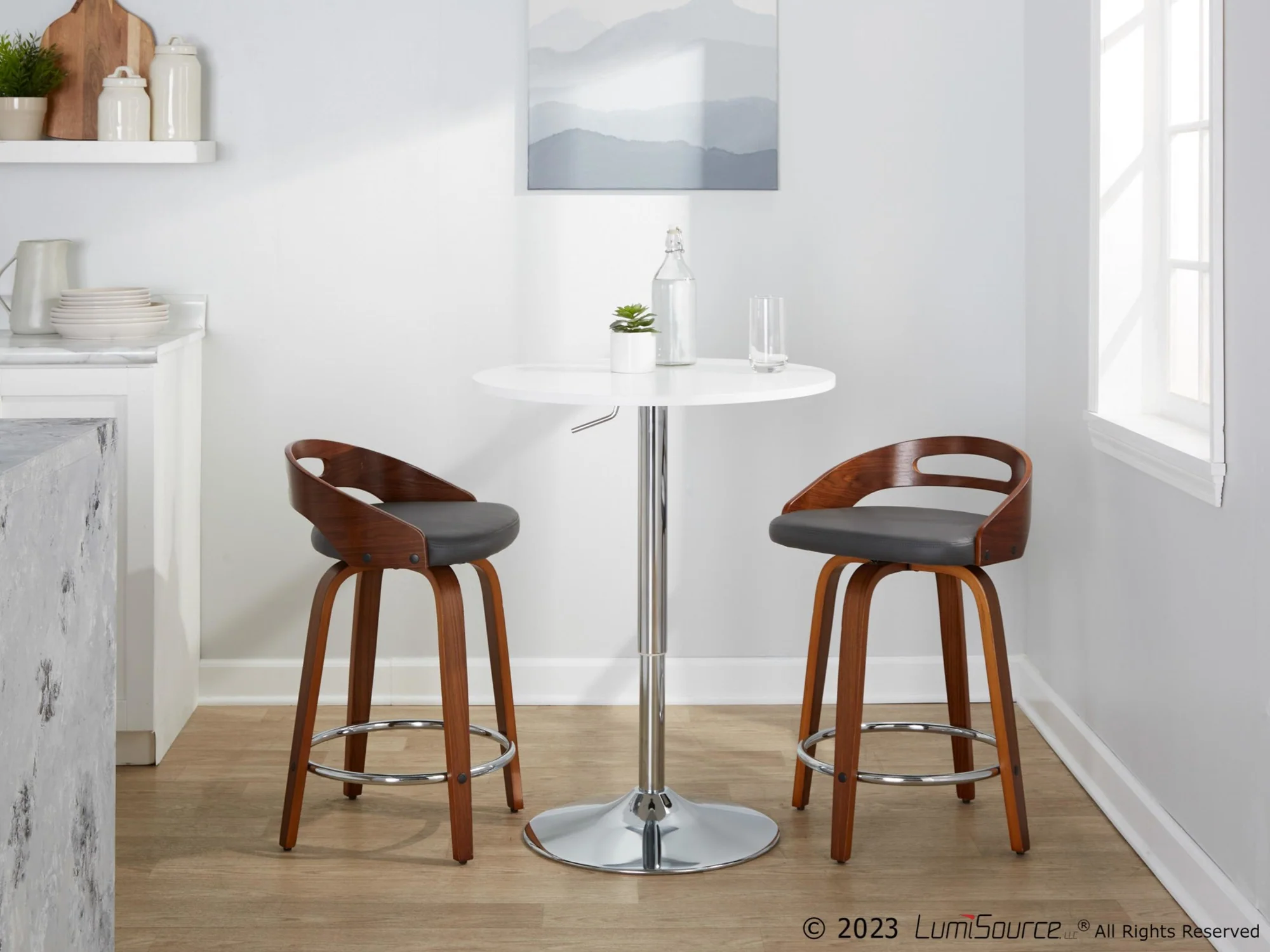 Cassis 24" Fixed-Height Counter Stool - Set of 2 By LumiSource - B24-CASSISPU-GRTZQ2 LGYLGYBK2 - Image 42