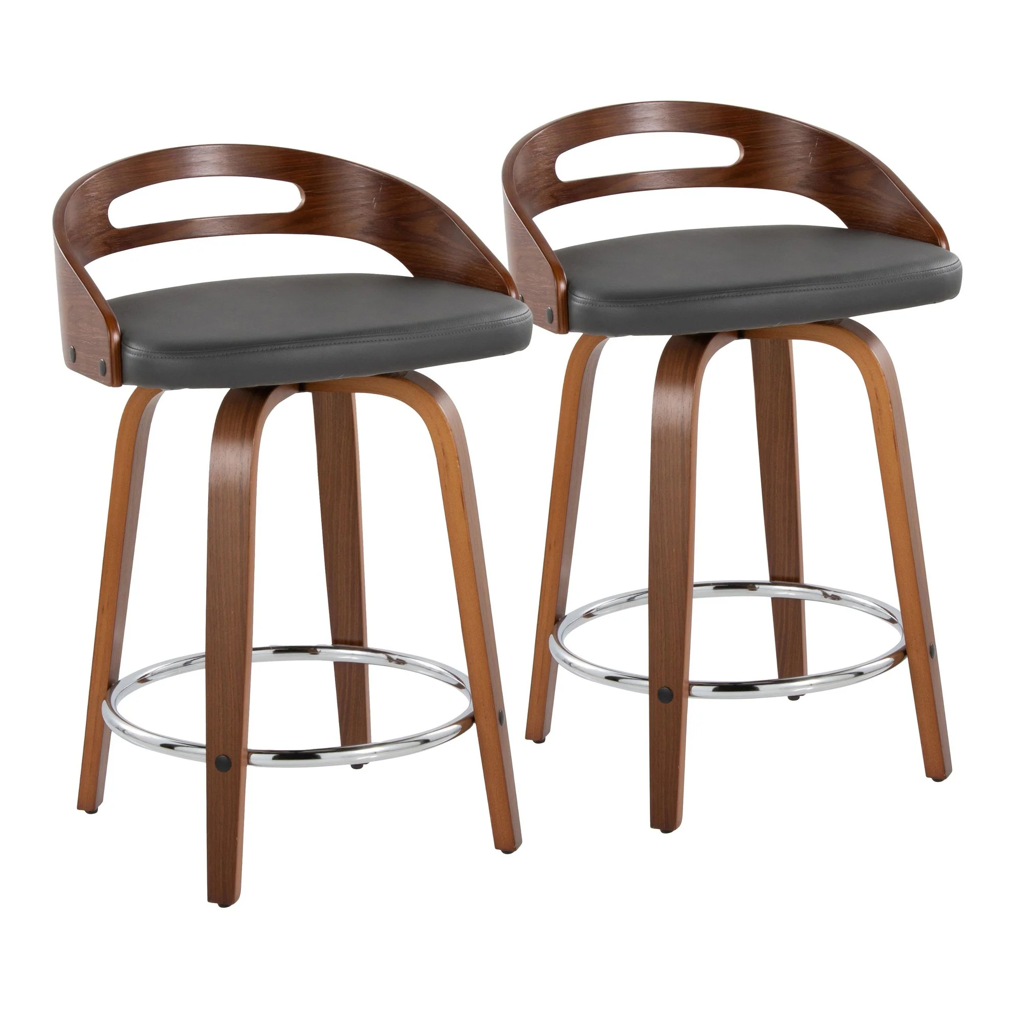 Cassis 24" Fixed-Height Counter Stool - Set of 2 By LumiSource - B24-CASSISPU-GRTZQ2 LGYLGYBK2 - Image 45