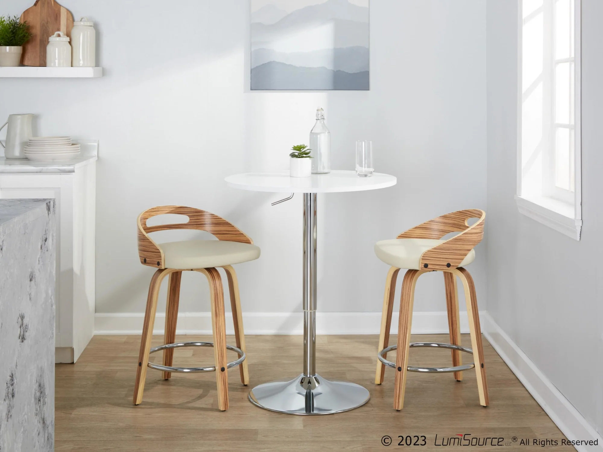 Cassis 24" Fixed-Height Counter Stool - Set of 2 By LumiSource - B24-CASSISPU-GRTZQ2 LGYLGYBK2 - Image 52