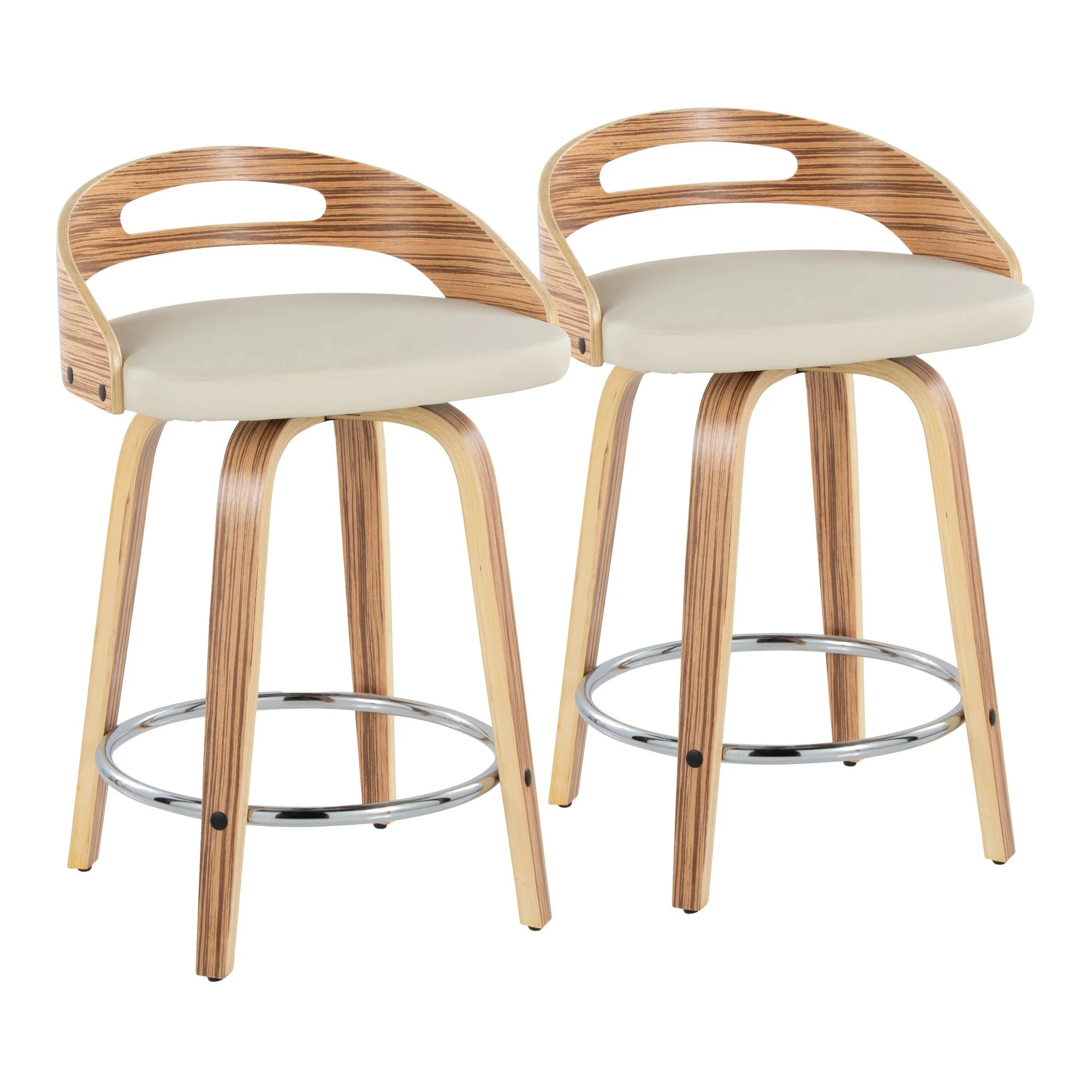 Cassis 24" Fixed-Height Counter Stool - Set of 2 By LumiSource - B24-CASSISPU-GRTZQ2 LGYLGYBK2 - Image 55