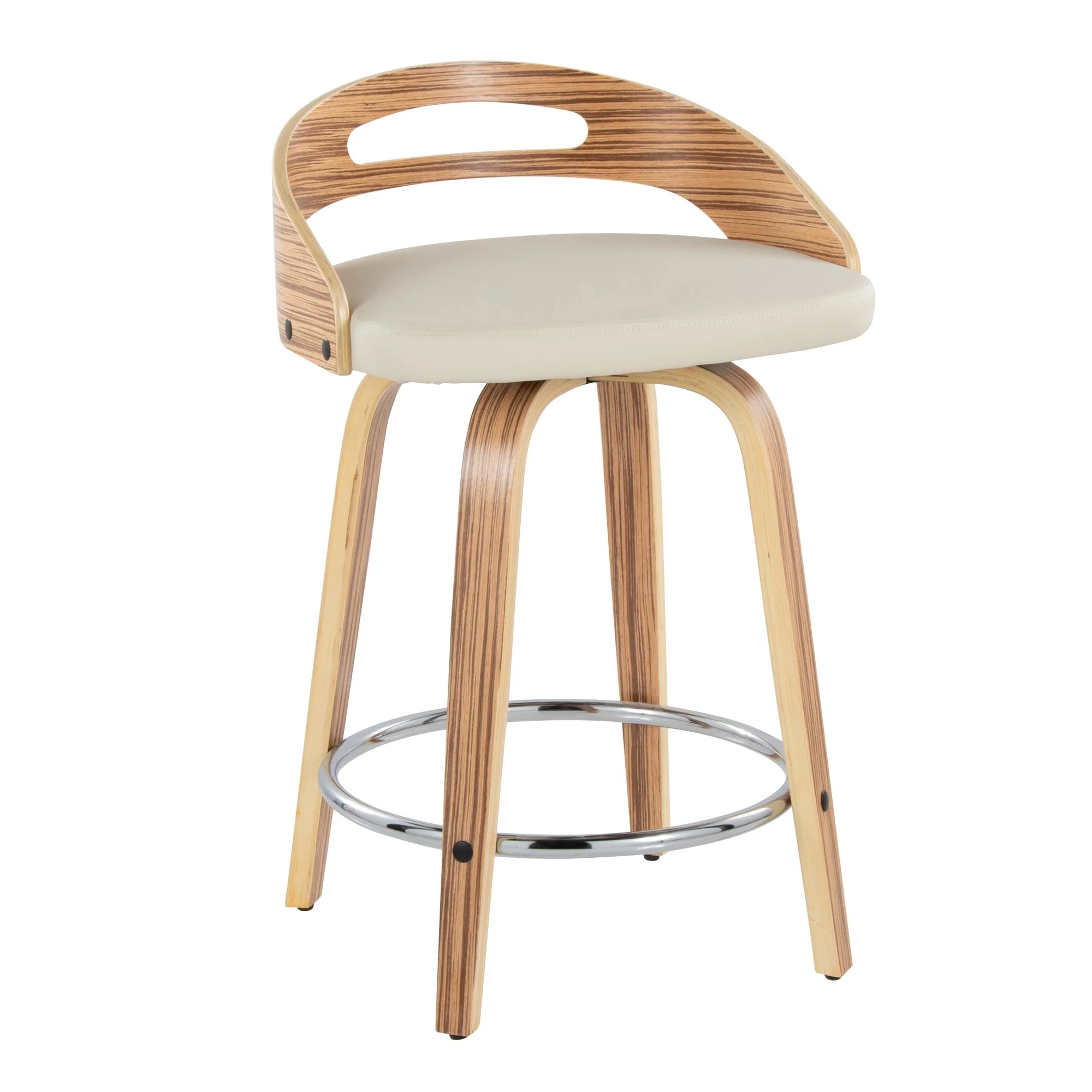 Cassis 24" Fixed-Height Counter Stool - Set of 2 By LumiSource - B24-CASSISPU-GRTZQ2 LGYLGYBK2 - Image 56