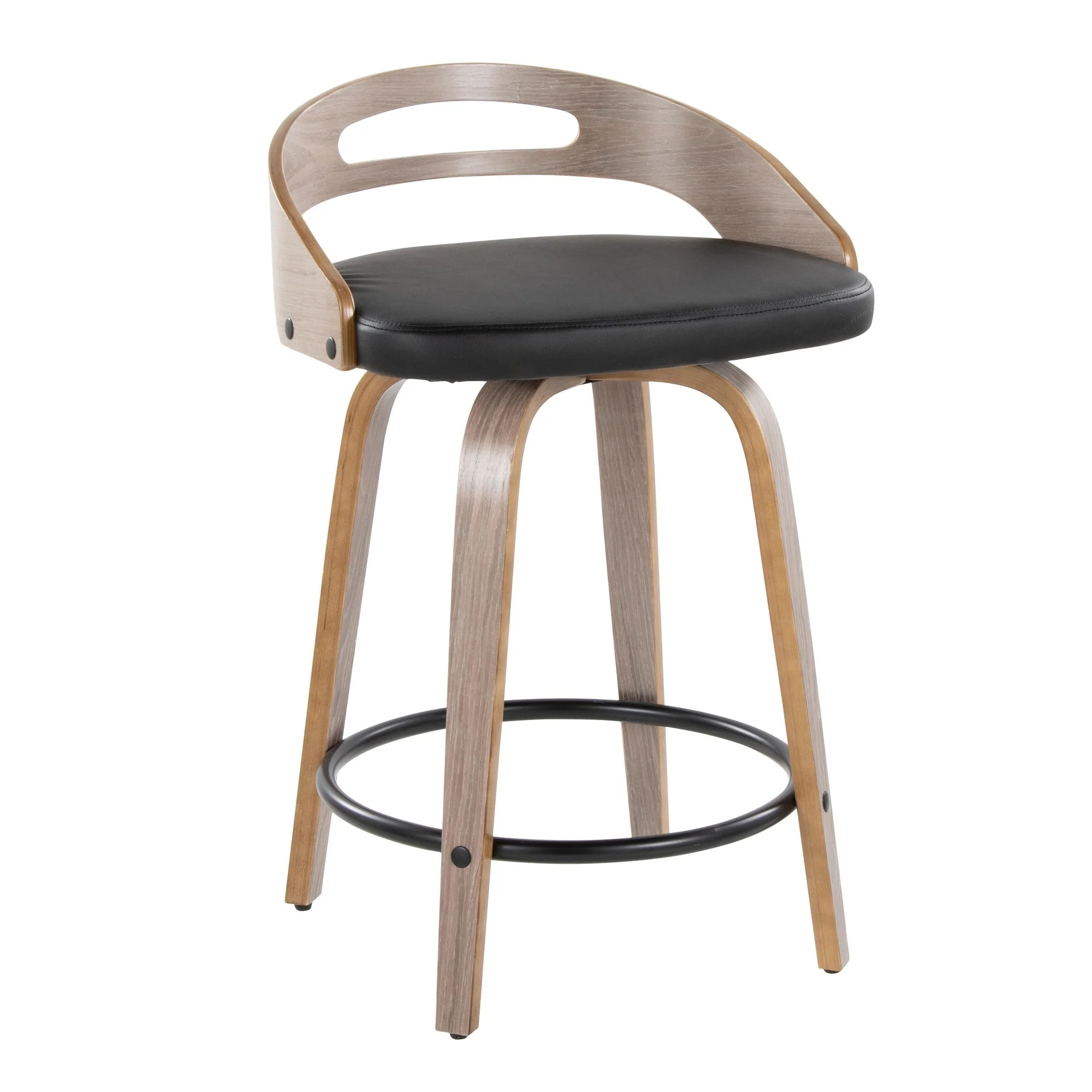 Cassis 24" Fixed-Height Counter Stool - Set of 2 By LumiSource - B24-CASSISPU-GRTZQ2 LGYLGYBK2 - Image 6