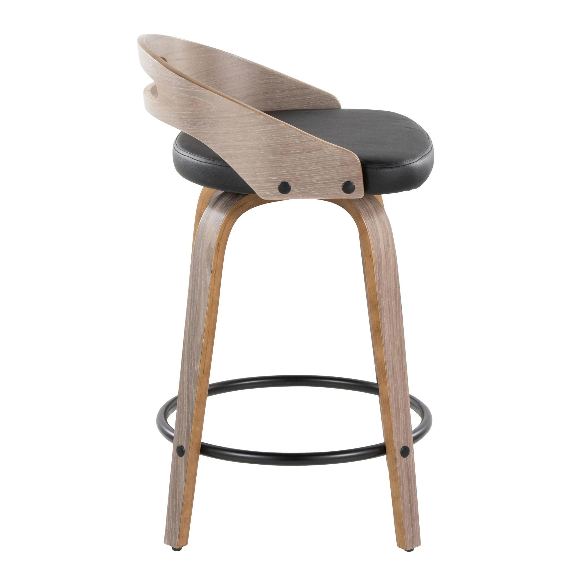 Cassis 24" Fixed-Height Counter Stool - Set of 2 By LumiSource - B24-CASSISPU-GRTZQ2 LGYLGYBK2 - Image 7