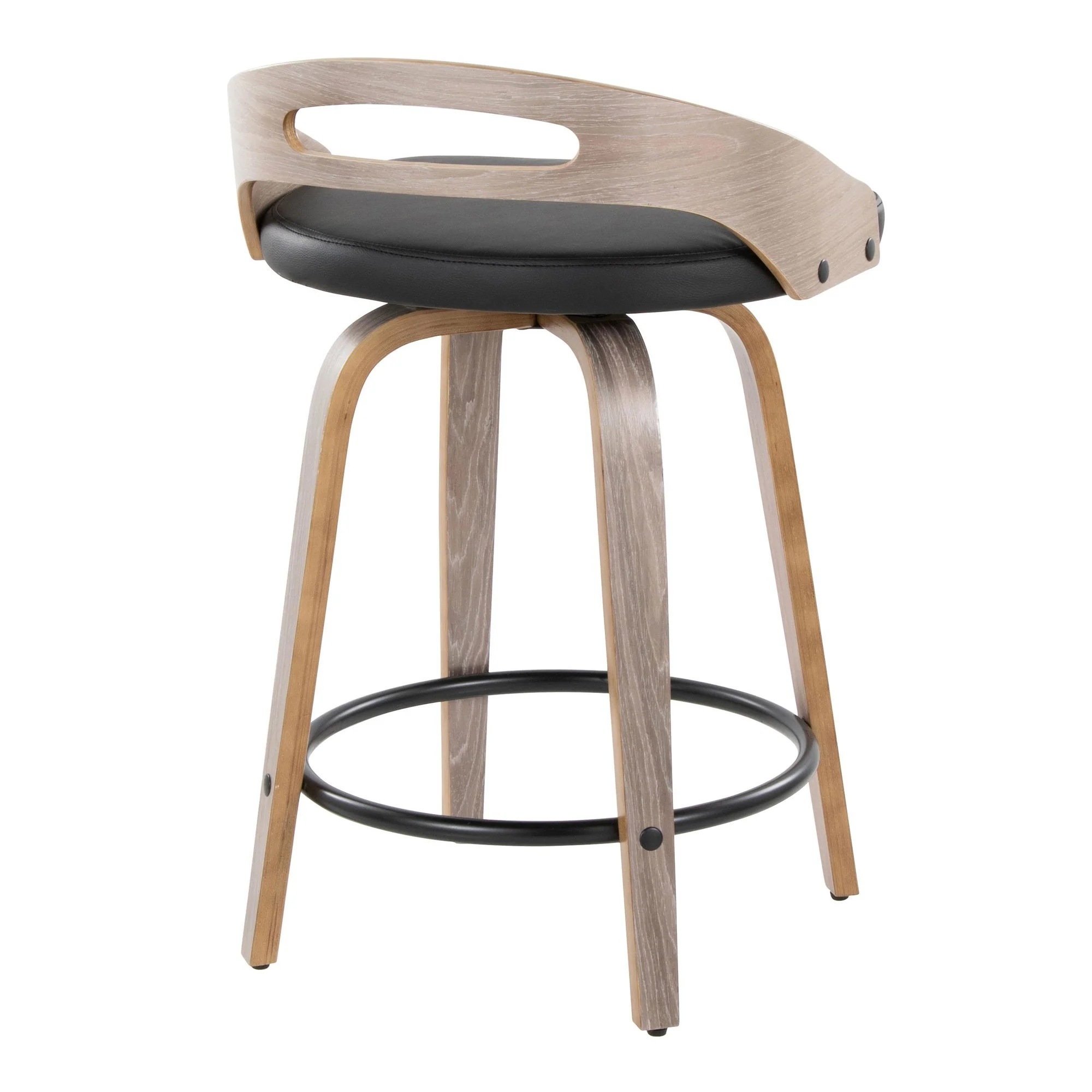 Cassis 24" Fixed-Height Counter Stool - Set of 2 By LumiSource - B24-CASSISPU-GRTZQ2 LGYLGYBK2 - Image 8