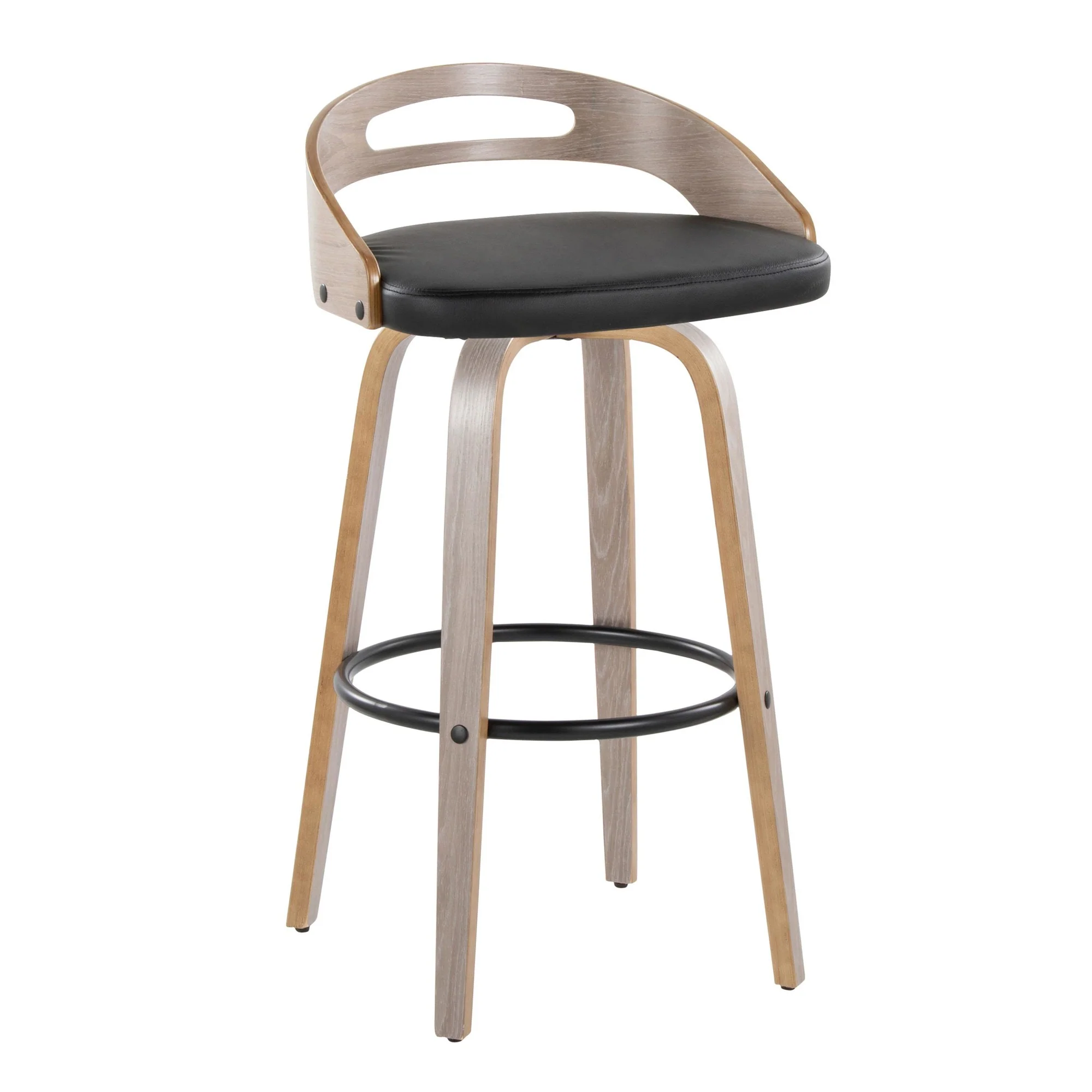 Cassis 30" Fixed-Height Barstool - Set of 2 By LumiSource - B30-CASSISPU-GRTZQ2 LGYLGYBK2 - Image 6