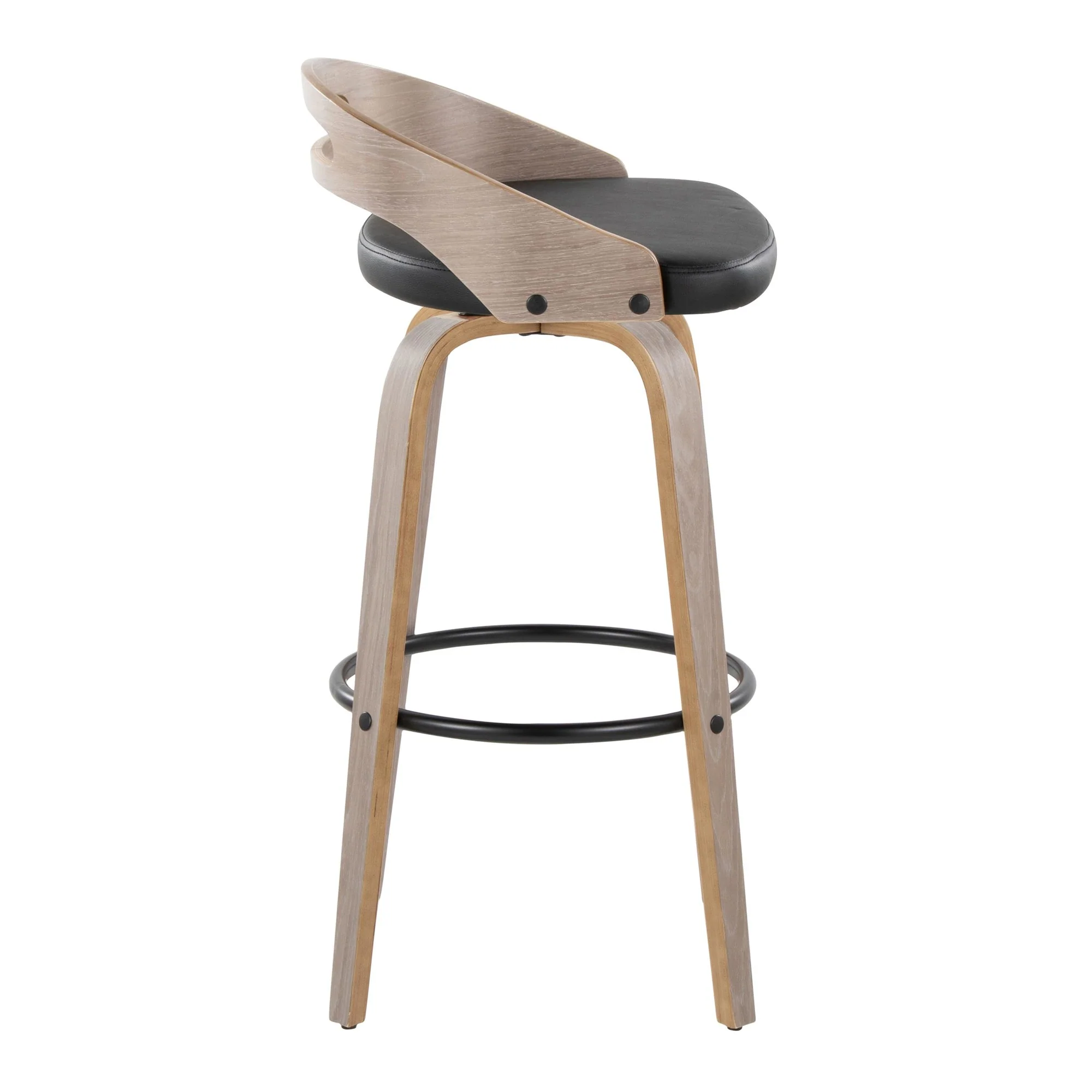 Cassis 30" Fixed-Height Barstool - Set of 2 By LumiSource - B30-CASSISPU-GRTZQ2 LGYLGYBK2 - Image 7
