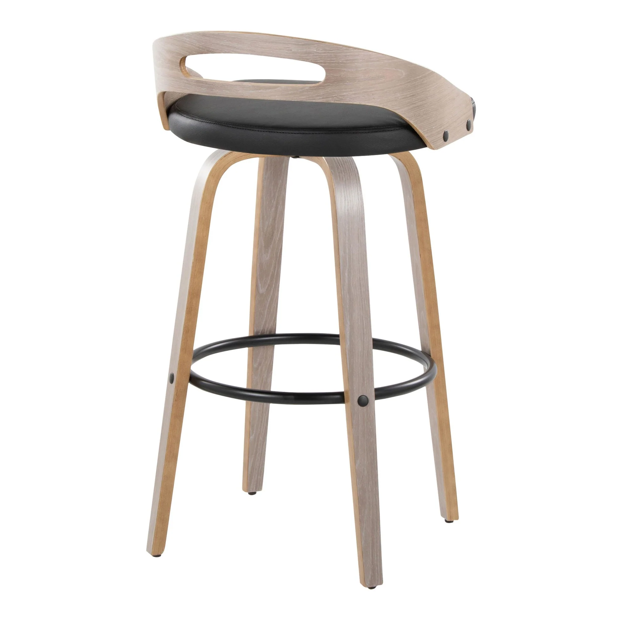 Cassis 30" Fixed-Height Barstool - Set of 2 By LumiSource - B30-CASSISPU-GRTZQ2 LGYLGYBK2 - Image 8