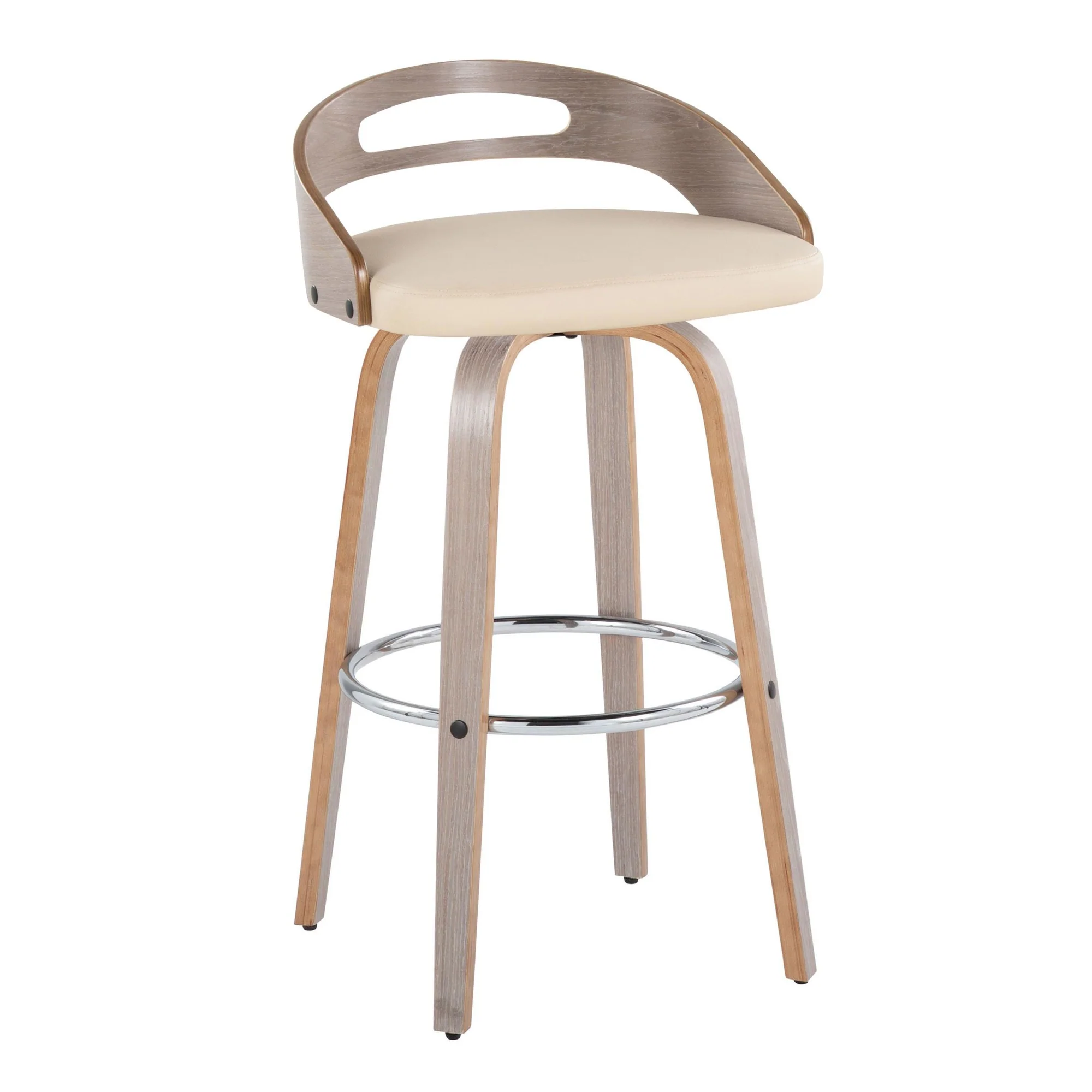 Cassis 30" Fixed-Height Barstool - Set of 2 By LumiSource - B30-CASSISPU-GRTZR2 LGYLGYCR2 - Image 2